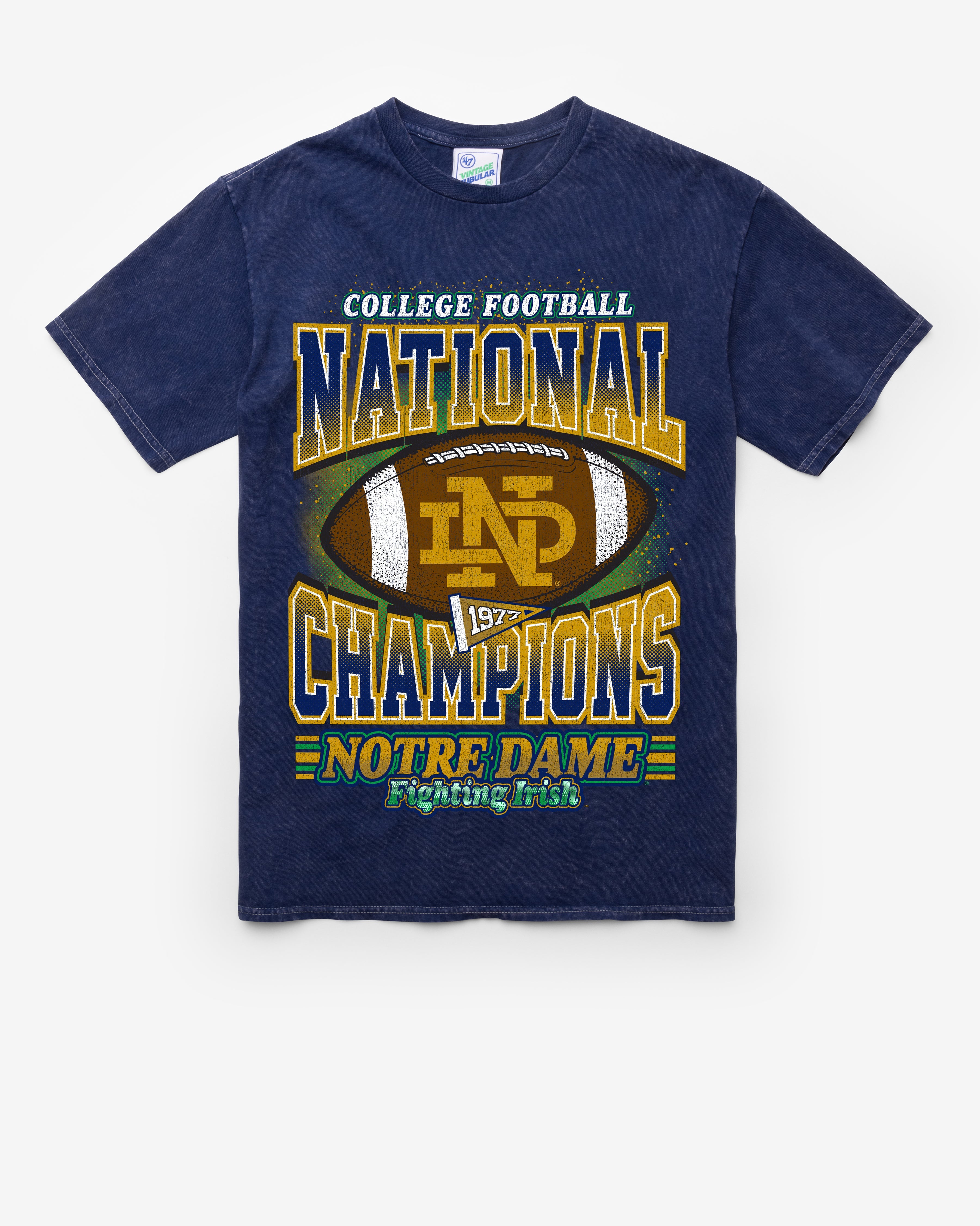 NOTRE DAME FIGHTIN IRISH H-CHAMPS LOCKER VINTAGE '47 TUBULAR TEE DT NAVY