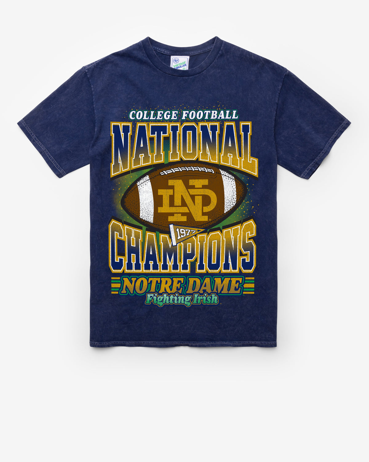 NOTRE DAME FIGHTIN IRISH H-CHAMPS LOCKER VINTAGE '47 TUBULAR TEE DT NAVY
