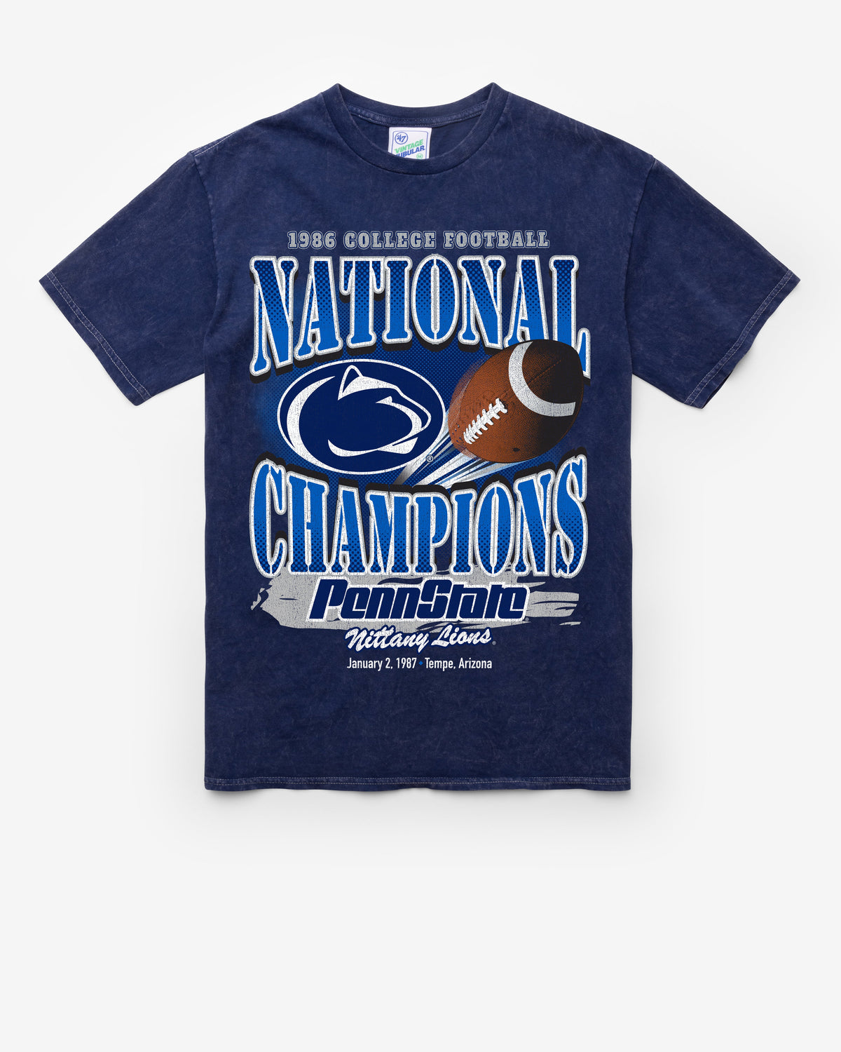 PENN STATE NITTANY LIONS H-CHAMPS LOCKER VINTAGE '47 TUBULAR TEE DT NAVY