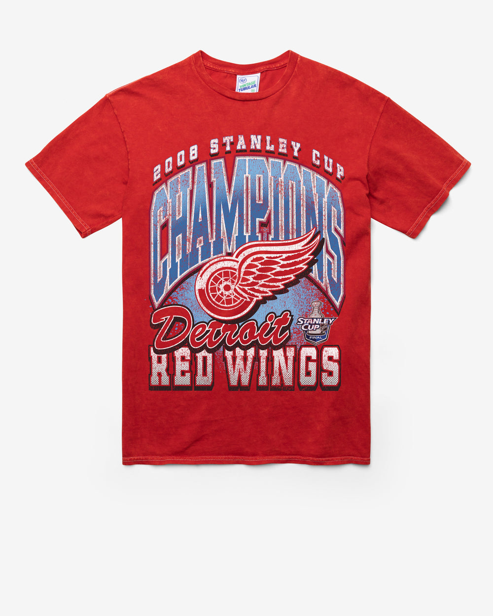 DETROIT RED WINGS VINTAGE STANLEY LOCKER VINTAGE '47 TUBULAR TEE DT RED