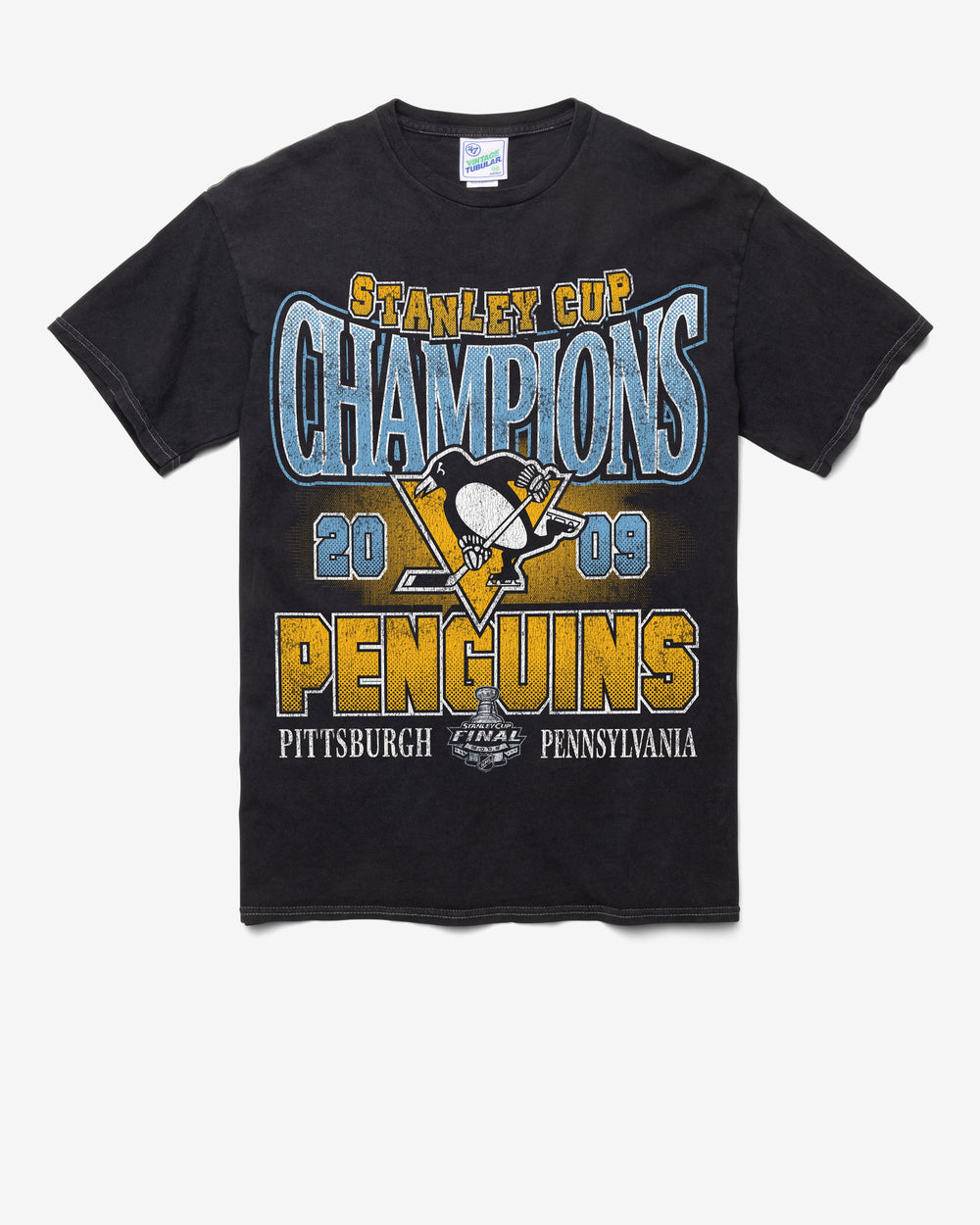 PITTSBURGH PENGUINS VINTAGE STANLEY LOCKER VINTAGE '47 TUBULAR TEE DT BLACK