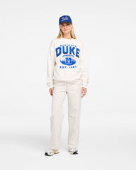 DUKE BLUE DEVILS ARCH CLOUD '47 OVERSIZED CREW WOMENS SANDSTONE