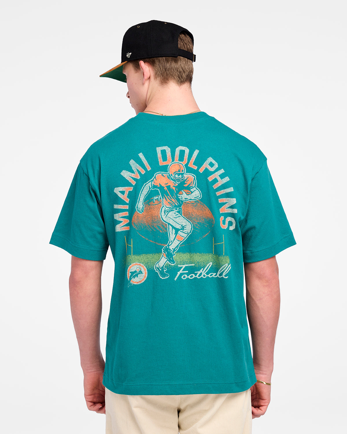 MIAMI DOLPHINS HISTORIC GAME ON '47 FOUNDATION TEE TAILGATE TEAL