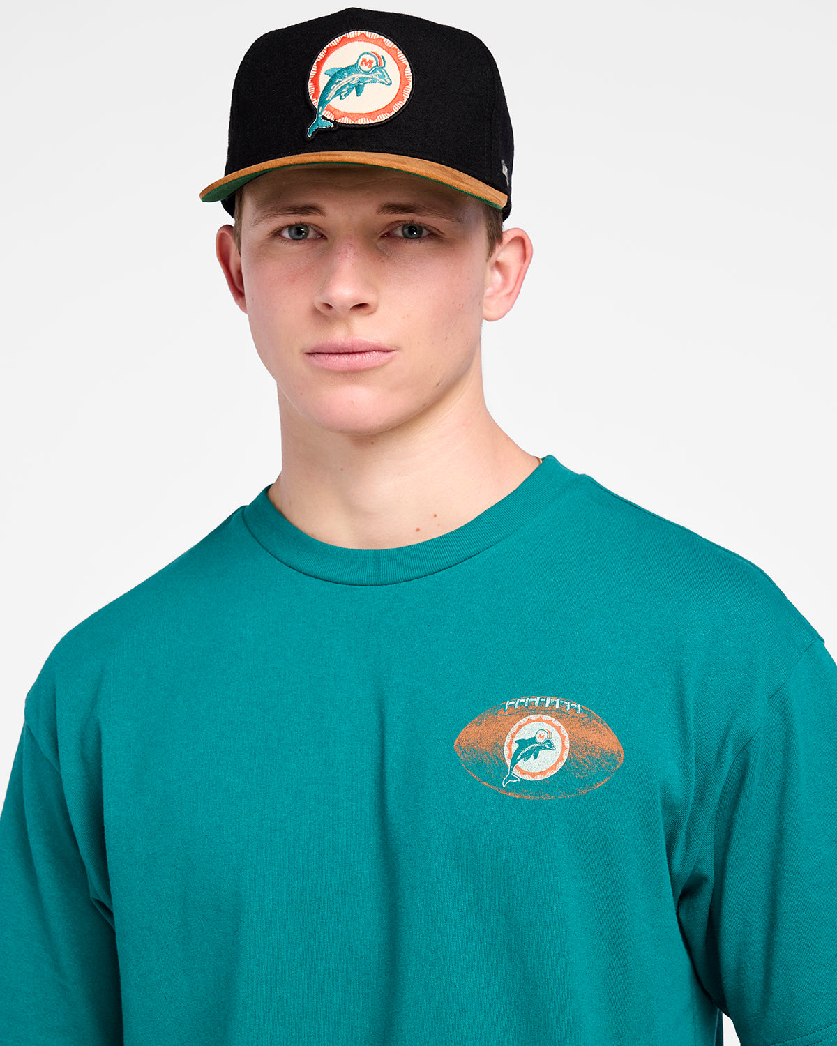 MIAMI DOLPHINS HISTORIC GAME ON '47 FOUNDATION TEE TAILGATE TEAL