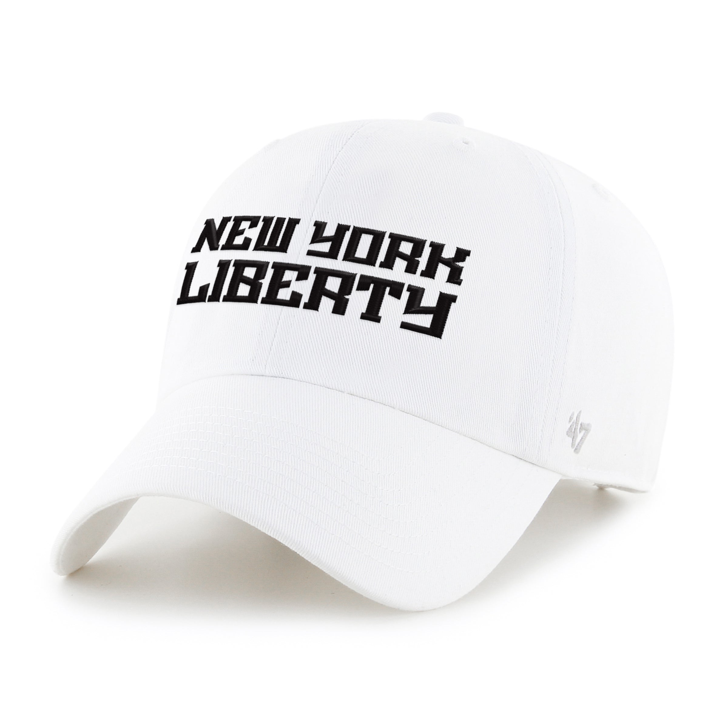 NEW YORK LIBERTY BALLPARK SCRIPT SHOT '47 CLEAN UP WHITE