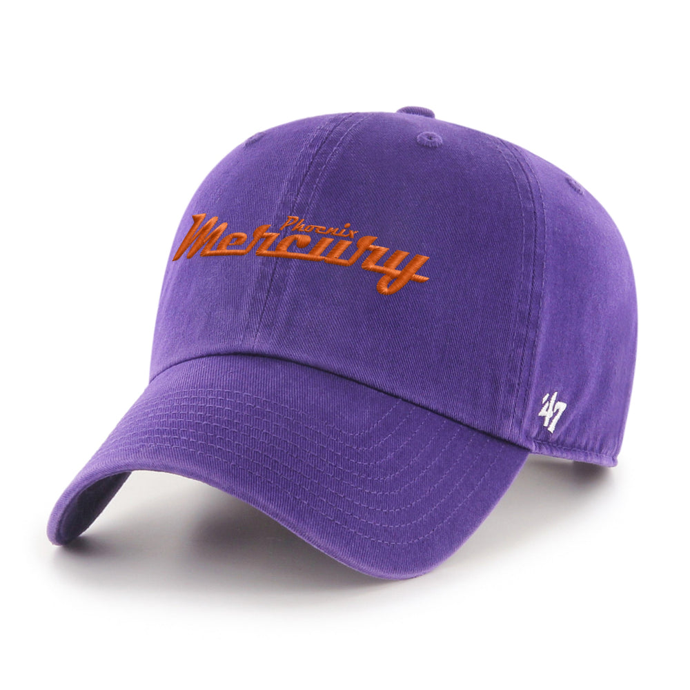 PHOENIX MERCURY BALLPARK SCRIPT SHOT '47 CLEAN UP PURPLE