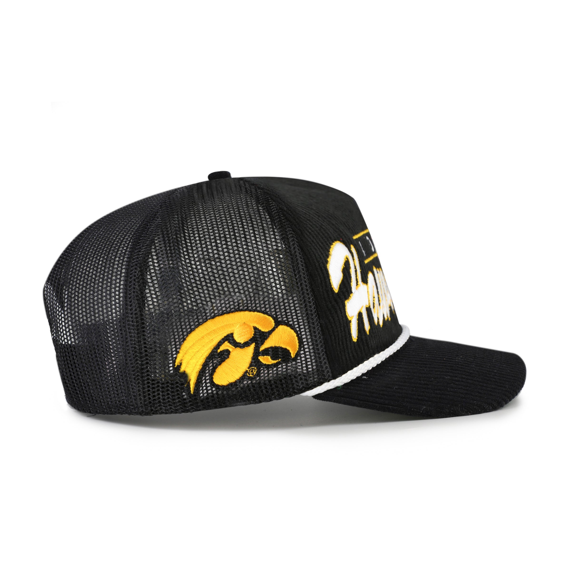 IOWA HAWKEYES DOUBLE HEADER MESH '47 HITCH RF RELAXED FIT BLACK