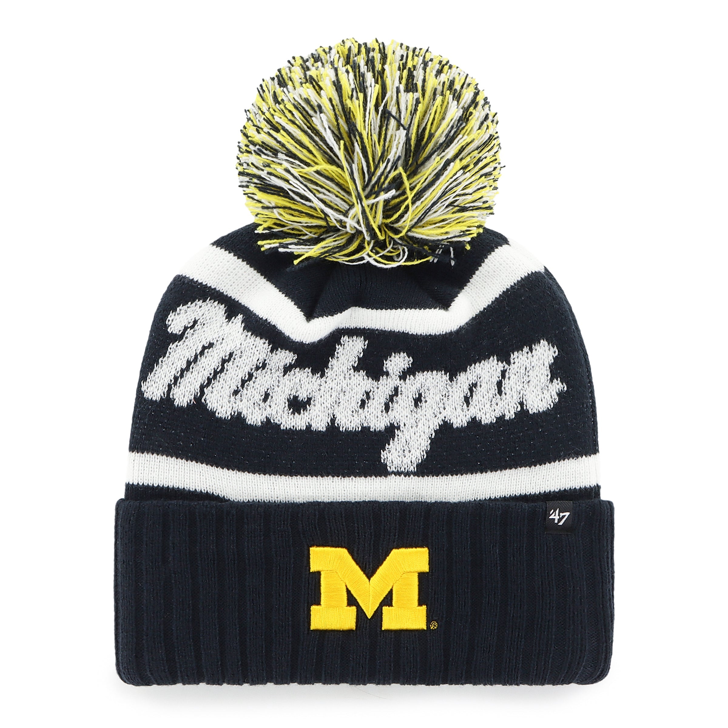 MICHIGAN WOLVERINES SPIRITED '47 CUFF KNIT WOMENS NAVY