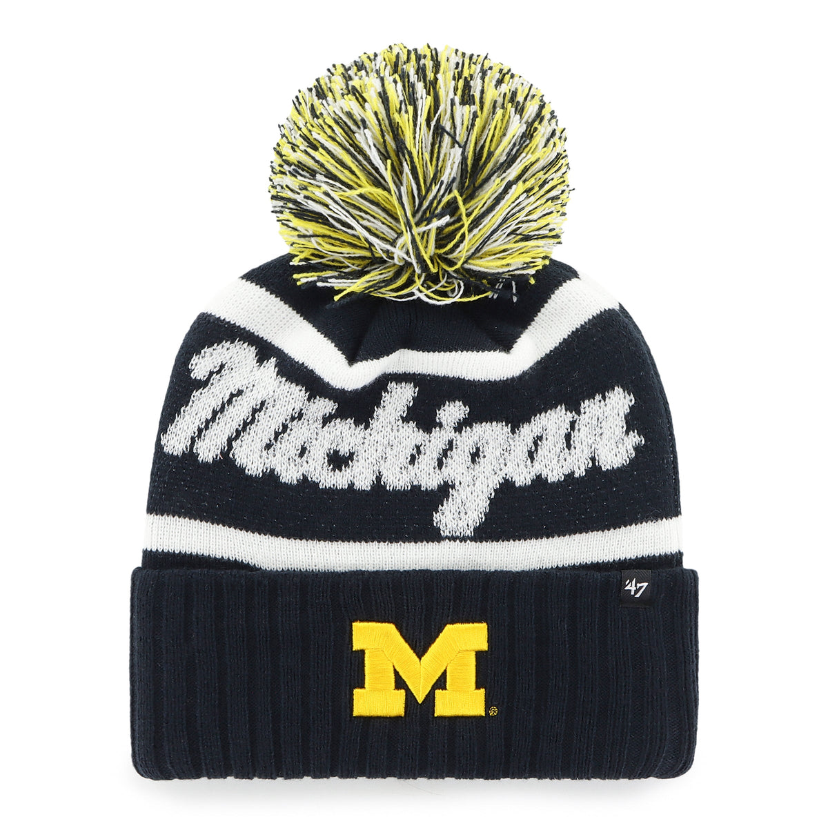MICHIGAN WOLVERINES SPIRITED '47 CUFF KNIT WOMENS NAVY