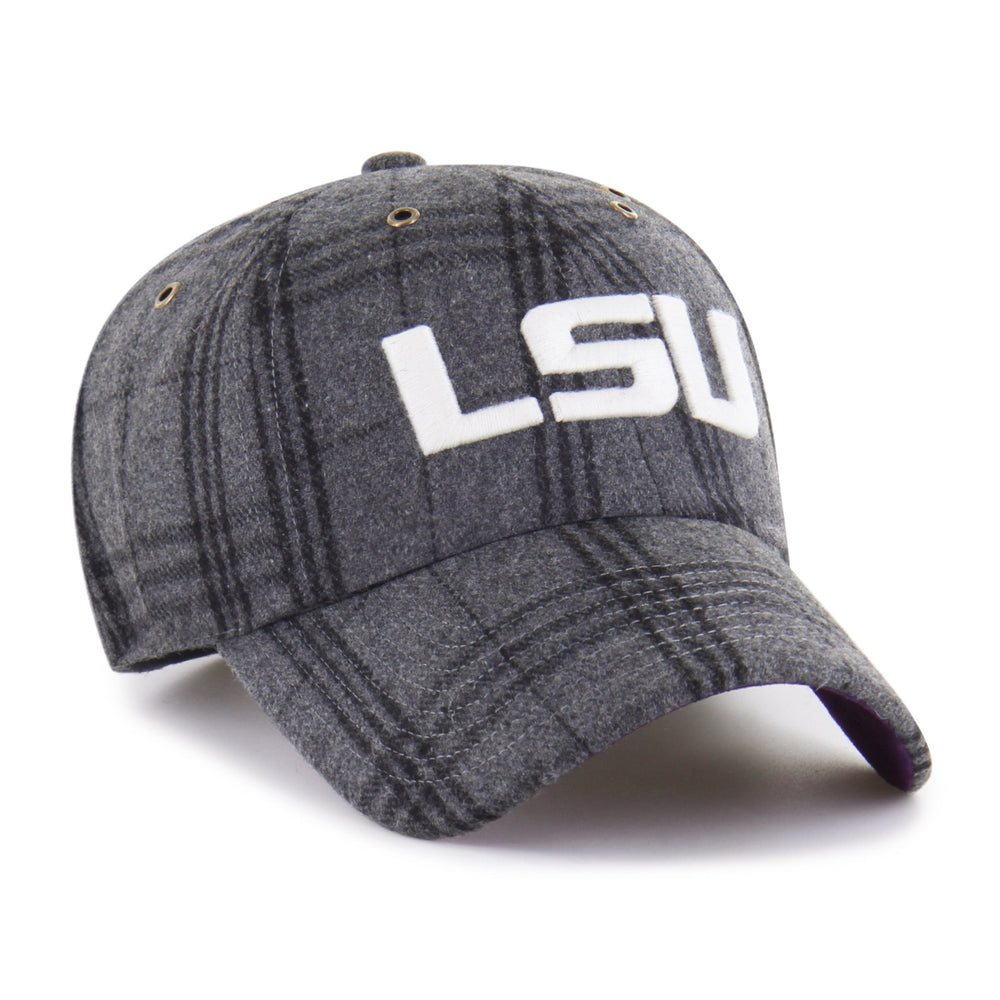 LOUISIANA STATE TIGERS LSU WINDOWPANE PLAID '47 CLEAN UP DARK GRAY