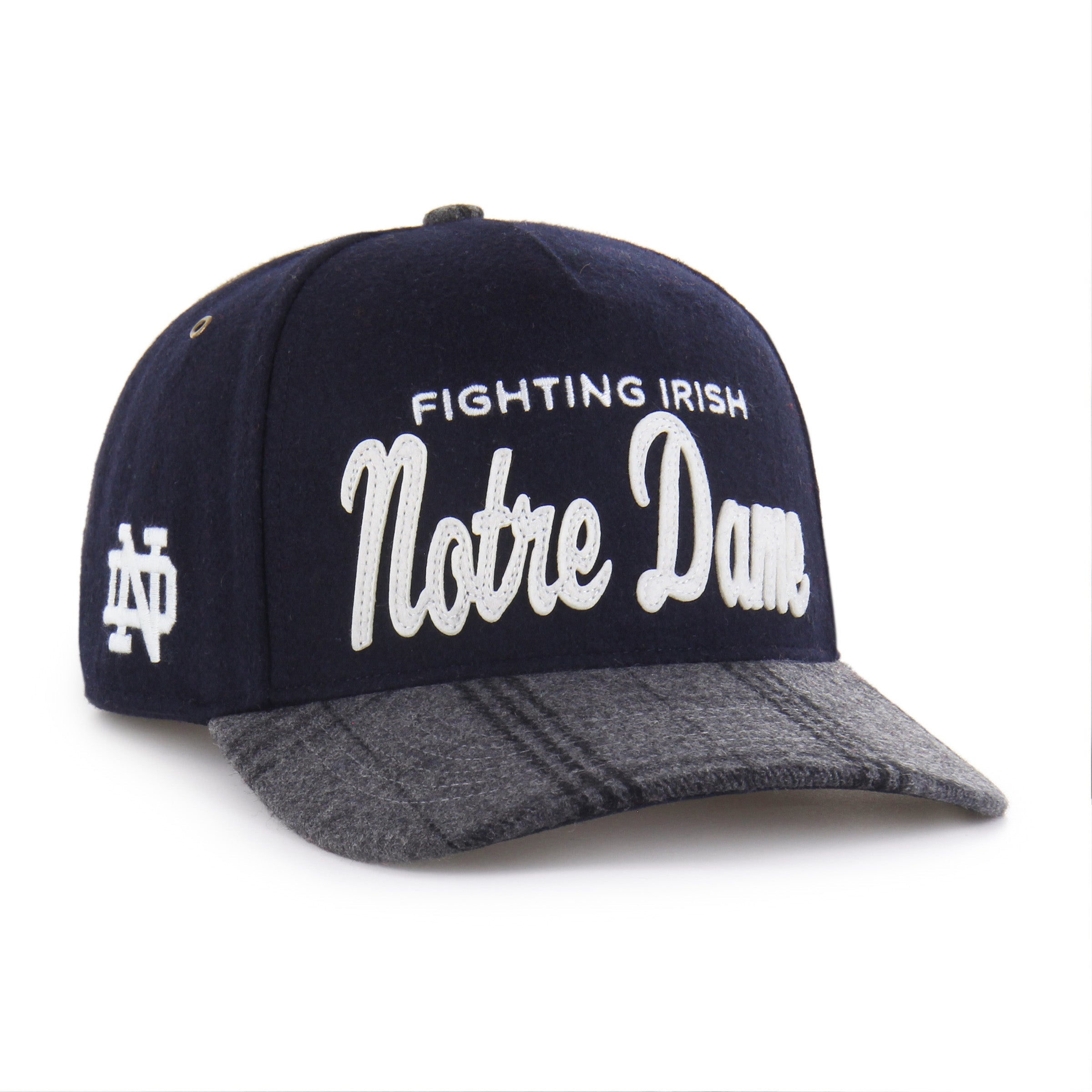 NOTRE DAME FIGHTING IRISH WINDOWPANE PLAID '47 HITCH RF RELAXED FIT NAVY