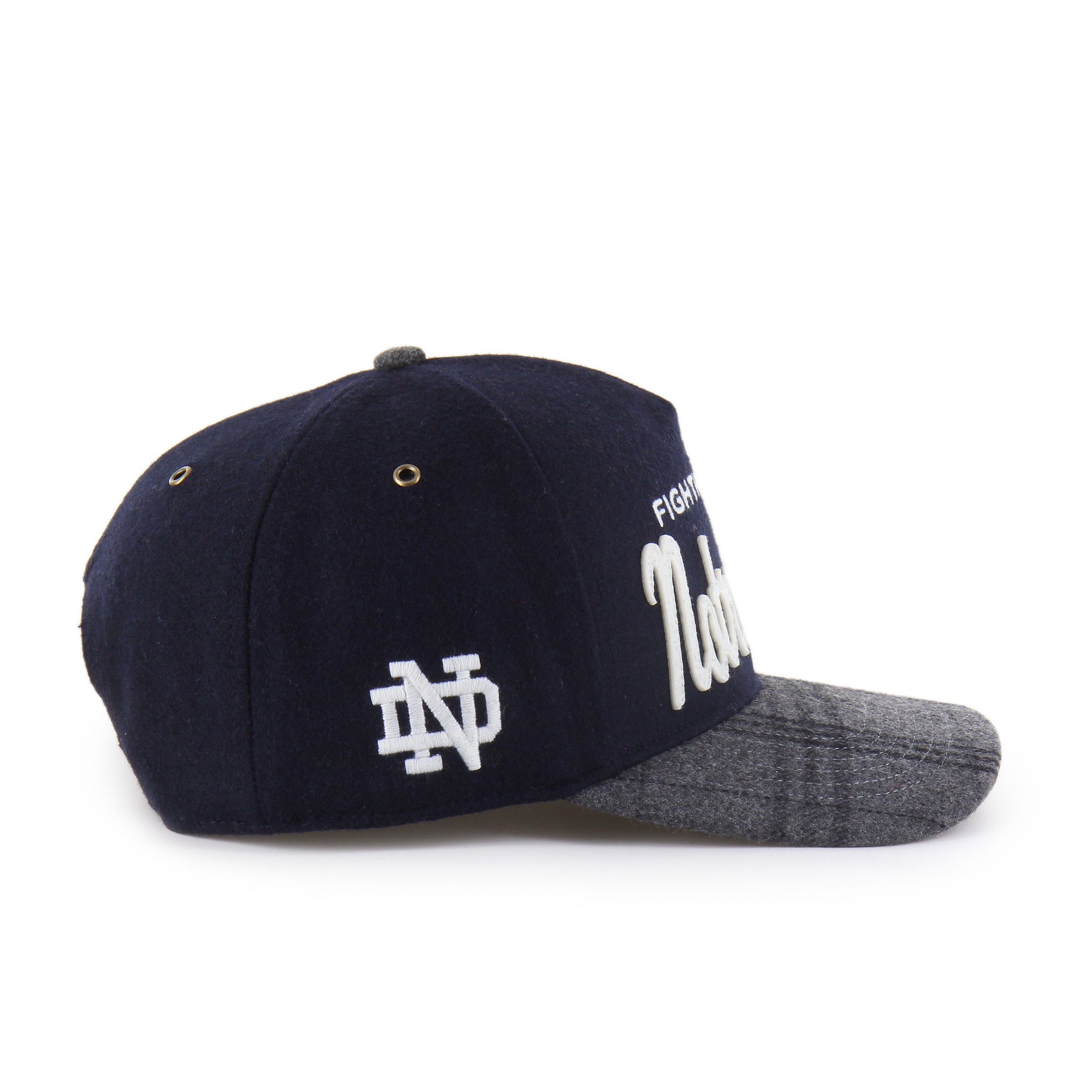 NOTRE DAME FIGHTING IRISH WINDOWPANE PLAID '47 HITCH RF RELAXED FIT NAVY