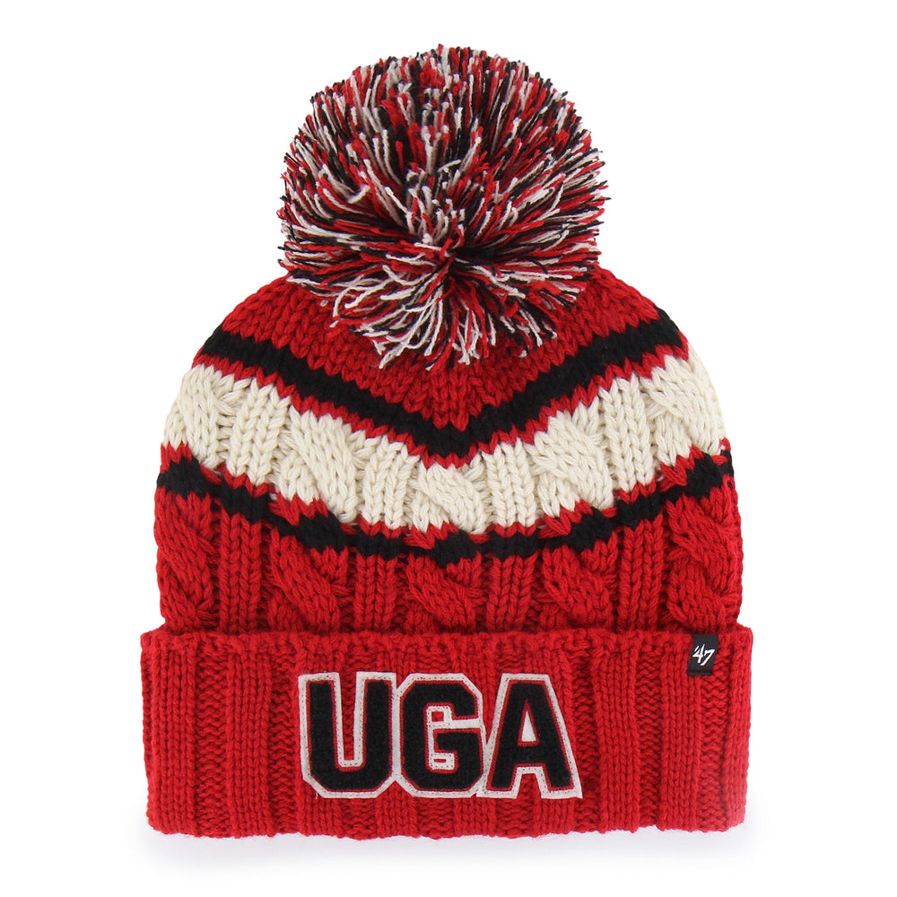 GEORGIA BULLDOGS VINTAGE EMMA '47 CUFF KNIT WOMENS RED