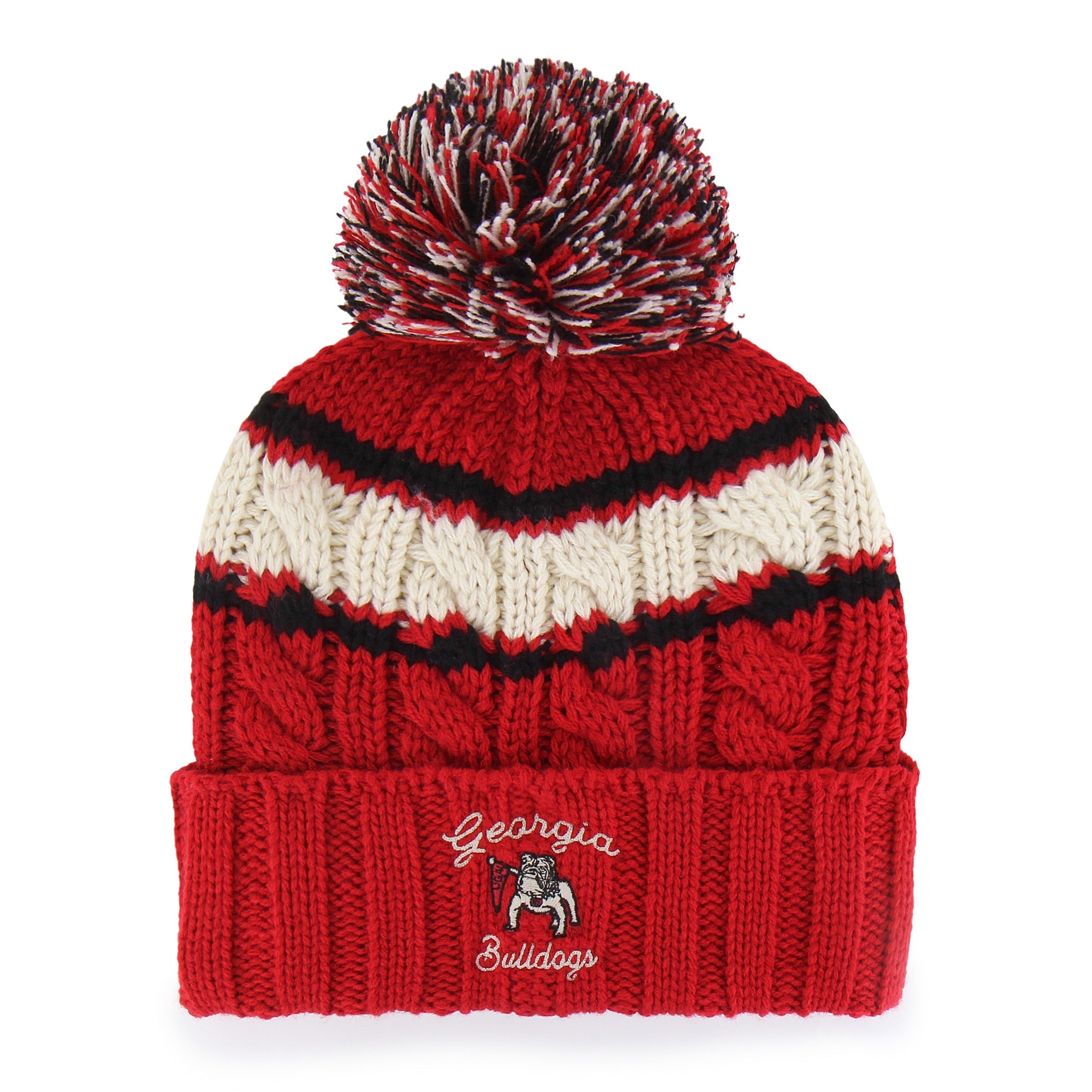 GEORGIA BULLDOGS VINTAGE EMMA '47 CUFF KNIT WOMENS RED