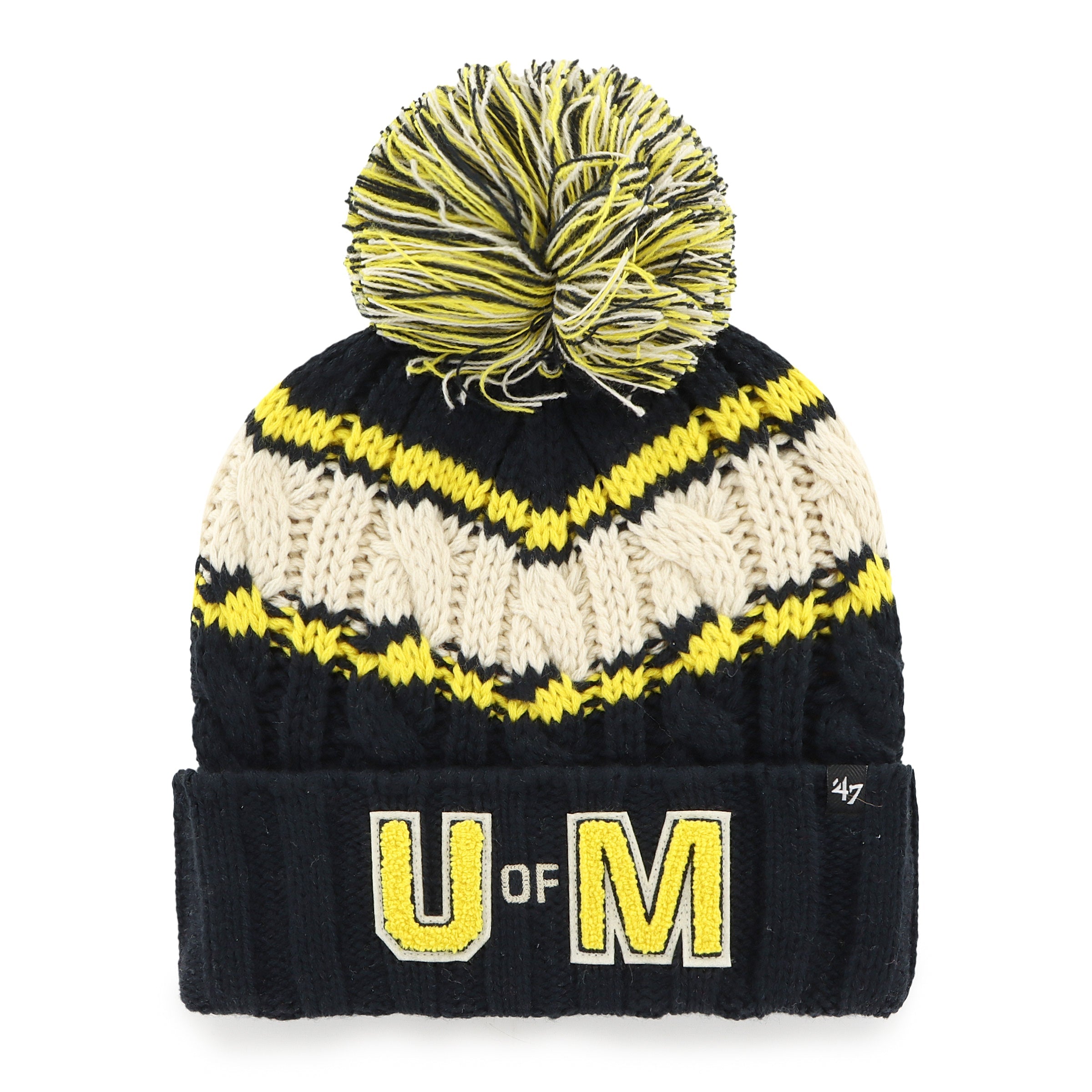MICHIGAN WOLVERINES VINTAGE EMMA '47 CUFF KNIT WOMENS NAVY