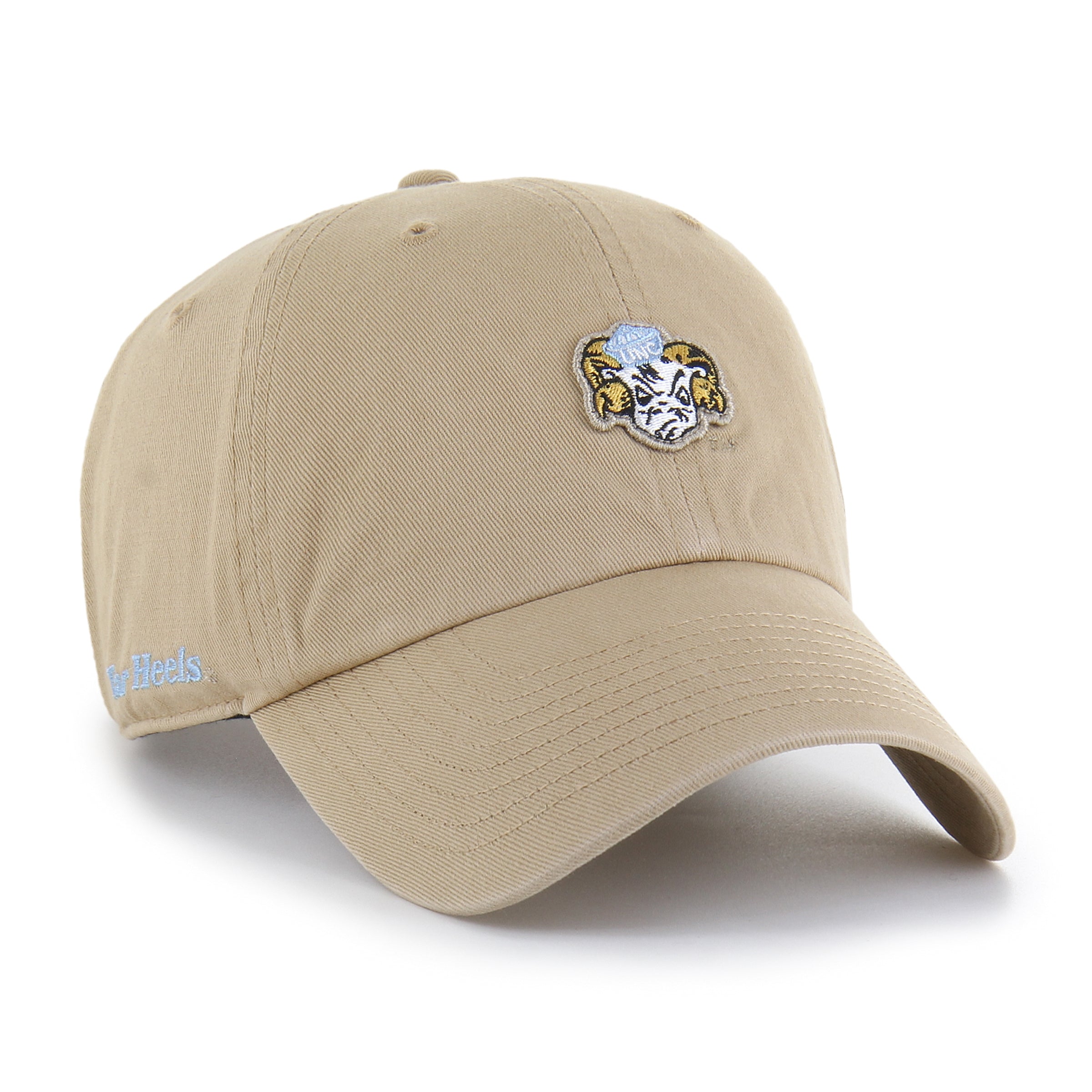 NORTH CAROLINA TAR HEELS UNC VINTAGE MICRO PATCH '47 CLEAN UP KHAKI