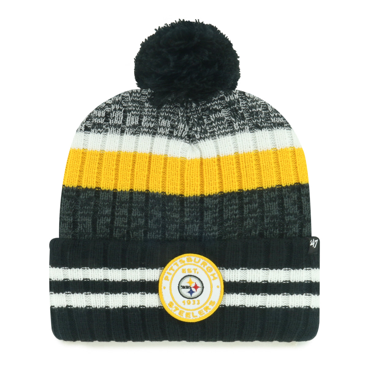 PITTSBURGH STEELERS QUIVER '47 CUFF KNIT BLACK