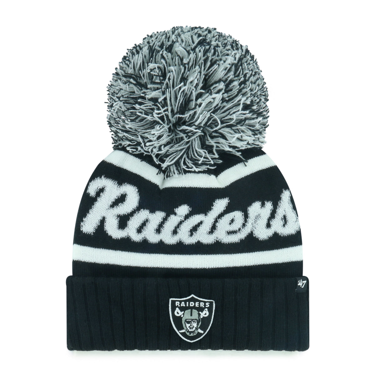 LAS VEGAS RAIDERS SPIRITED '47 CUFF KNIT WOMENS BLACK