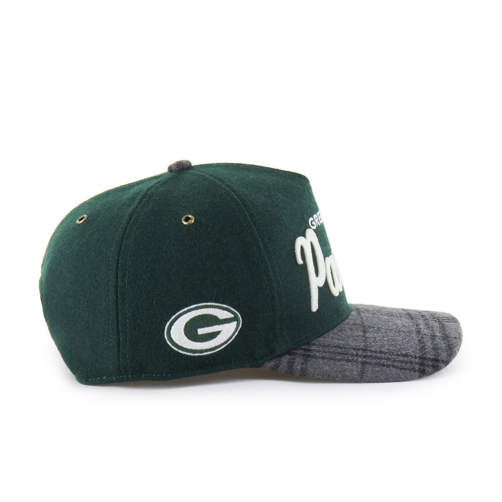 GREEN BAY PACKERS WINDOWPANE PLAID '47 HITCH RF RELAXED FIT DARK GREEN