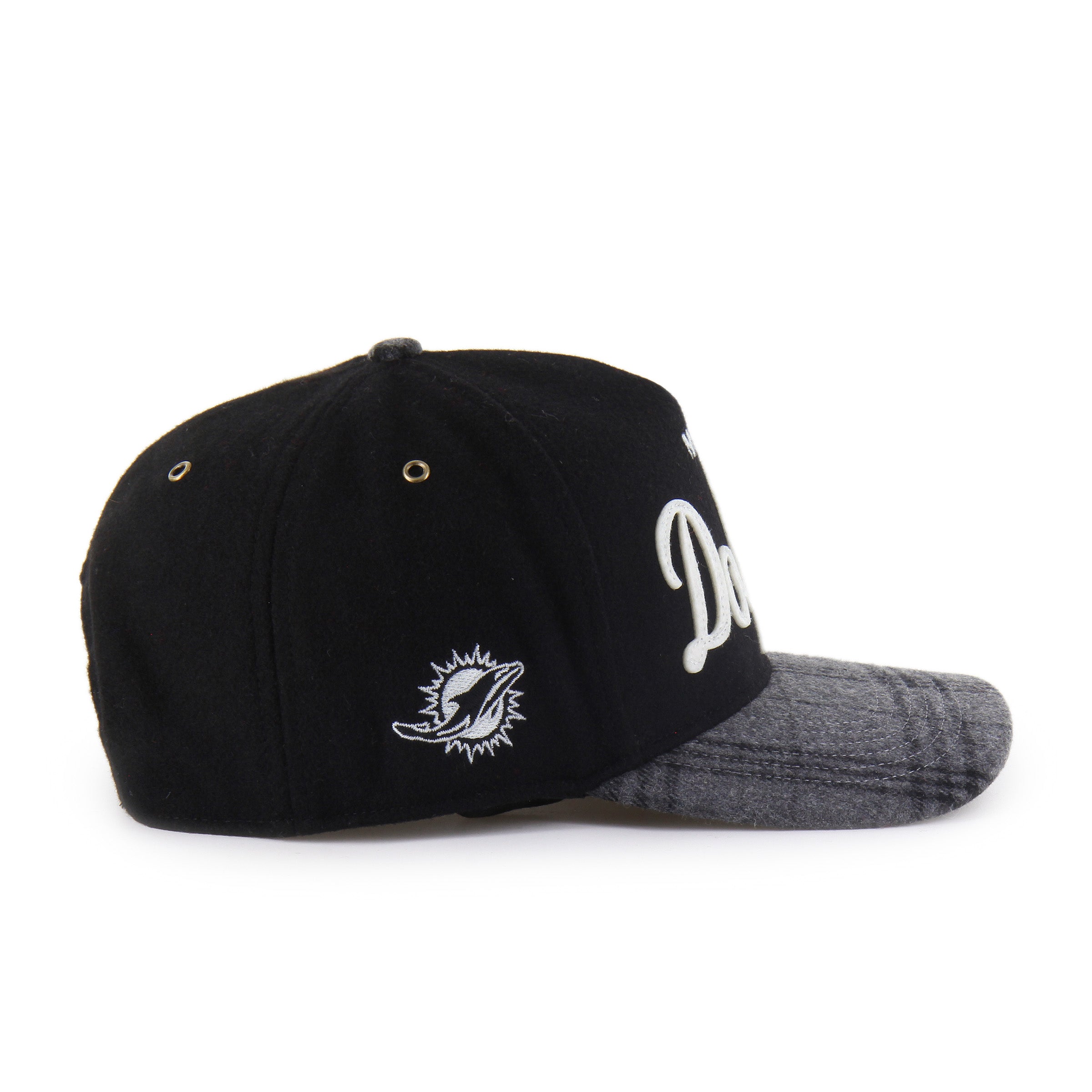 MIAMI DOLPHINS WINDOWPANE PLAID '47 HITCH RF RELAXED FIT BLACK