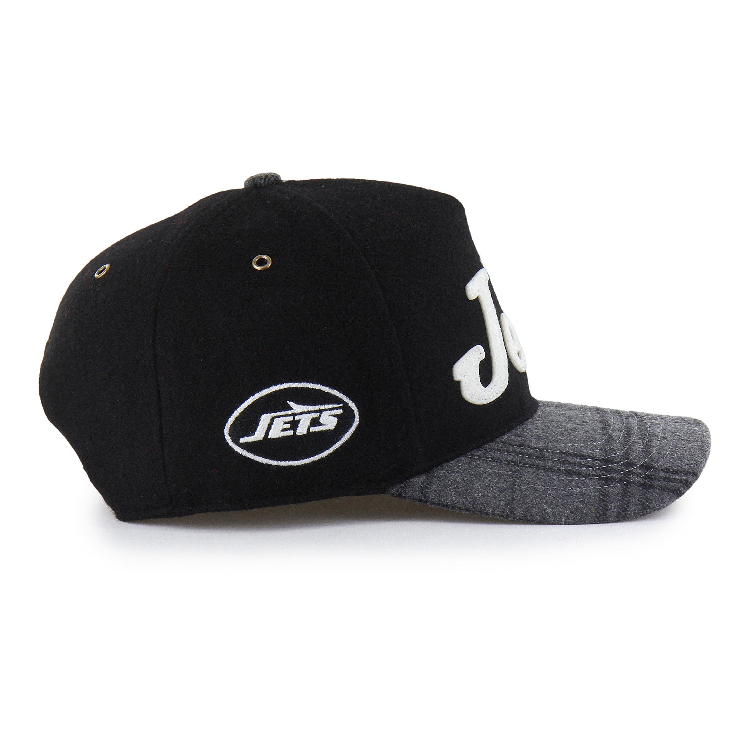 NEW YORK JETS WINDOWPANE PLAID '47 HITCH RF RELAXED FIT BLACK