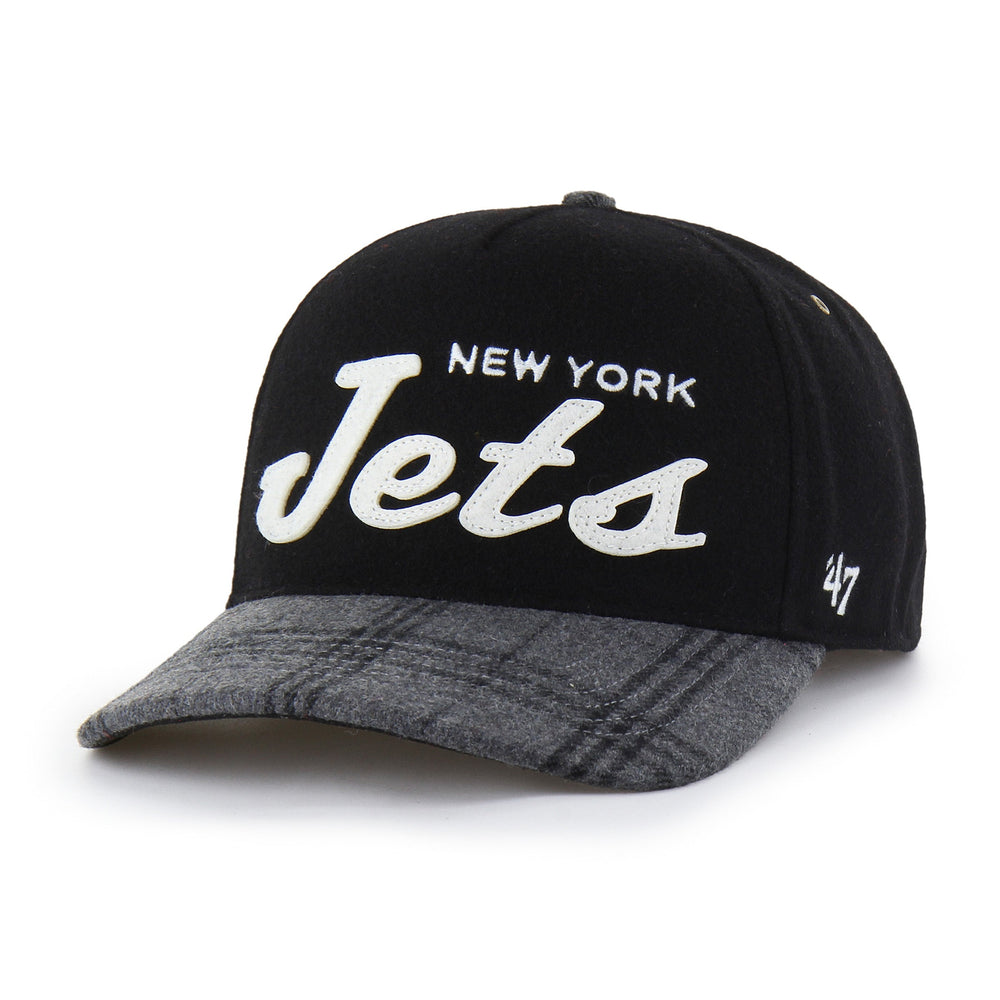 NEW YORK JETS WINDOWPANE PLAID '47 HITCH RF RELAXED FIT BLACK