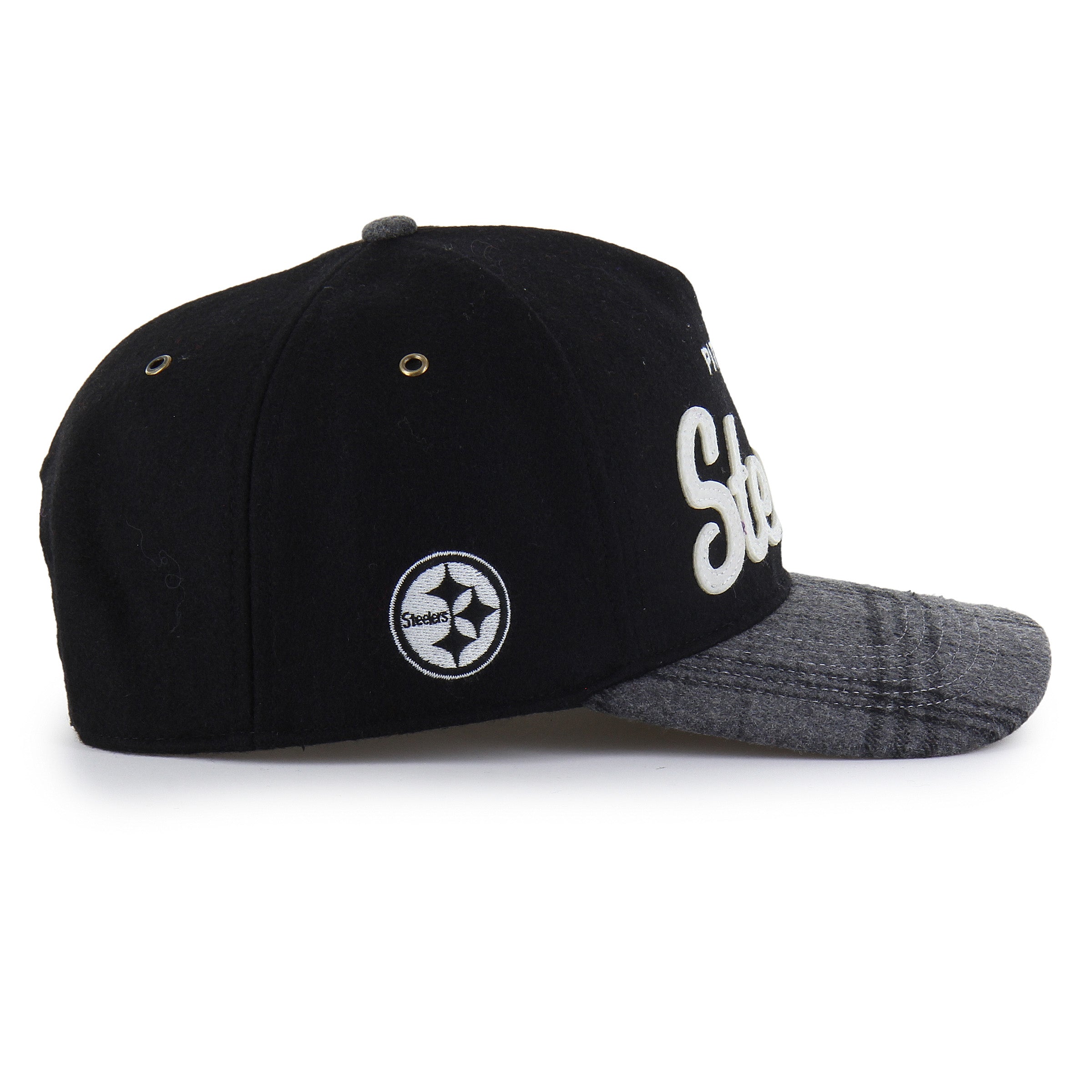 PITTSBURGH STEELERS WINDOWPANE PLAID '47 HITCH RF RELAXED FIT BLACK