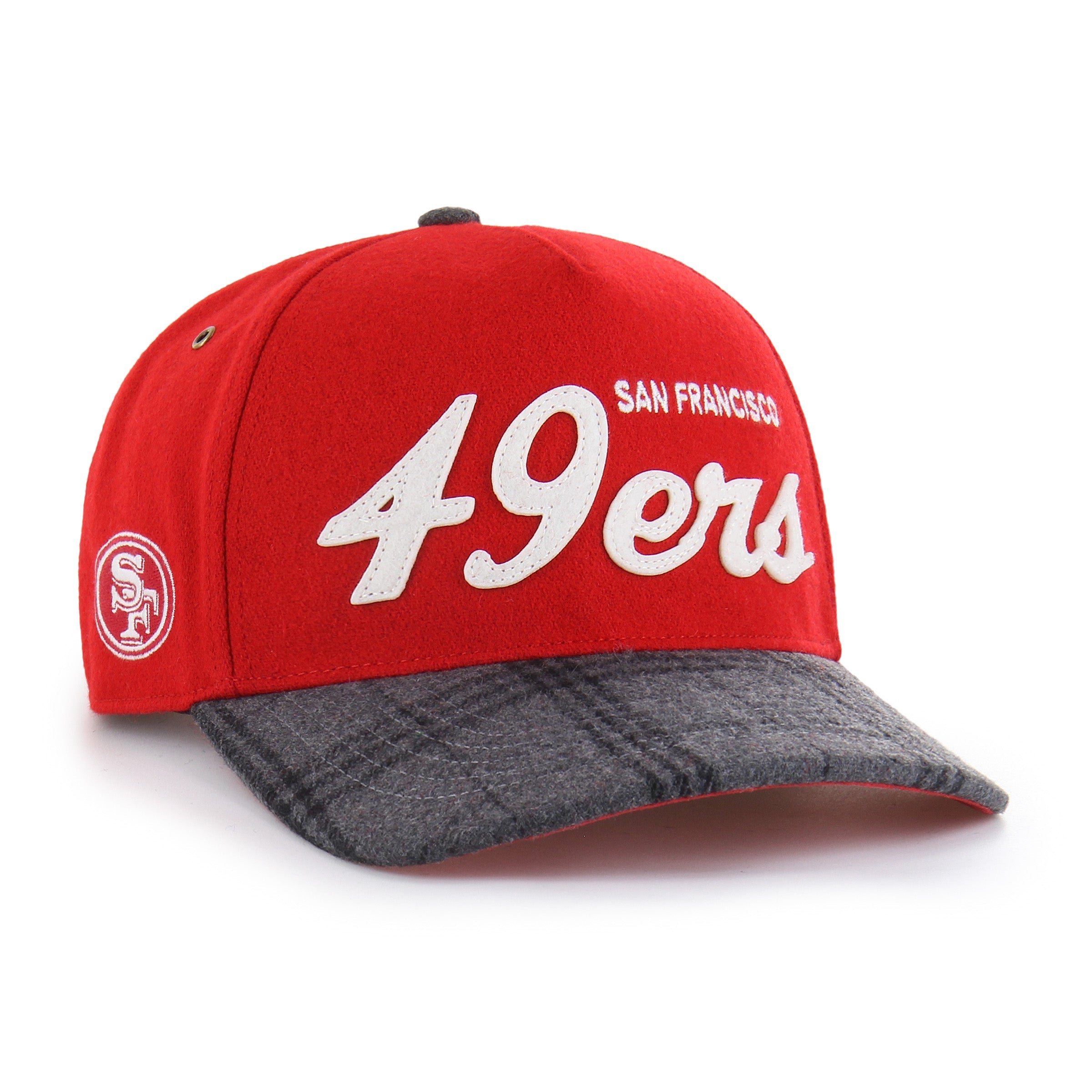 SAN FRANCISCO 49ERS WINDOWPANE PLAID '47 HITCH RF RELAXED FIT RED