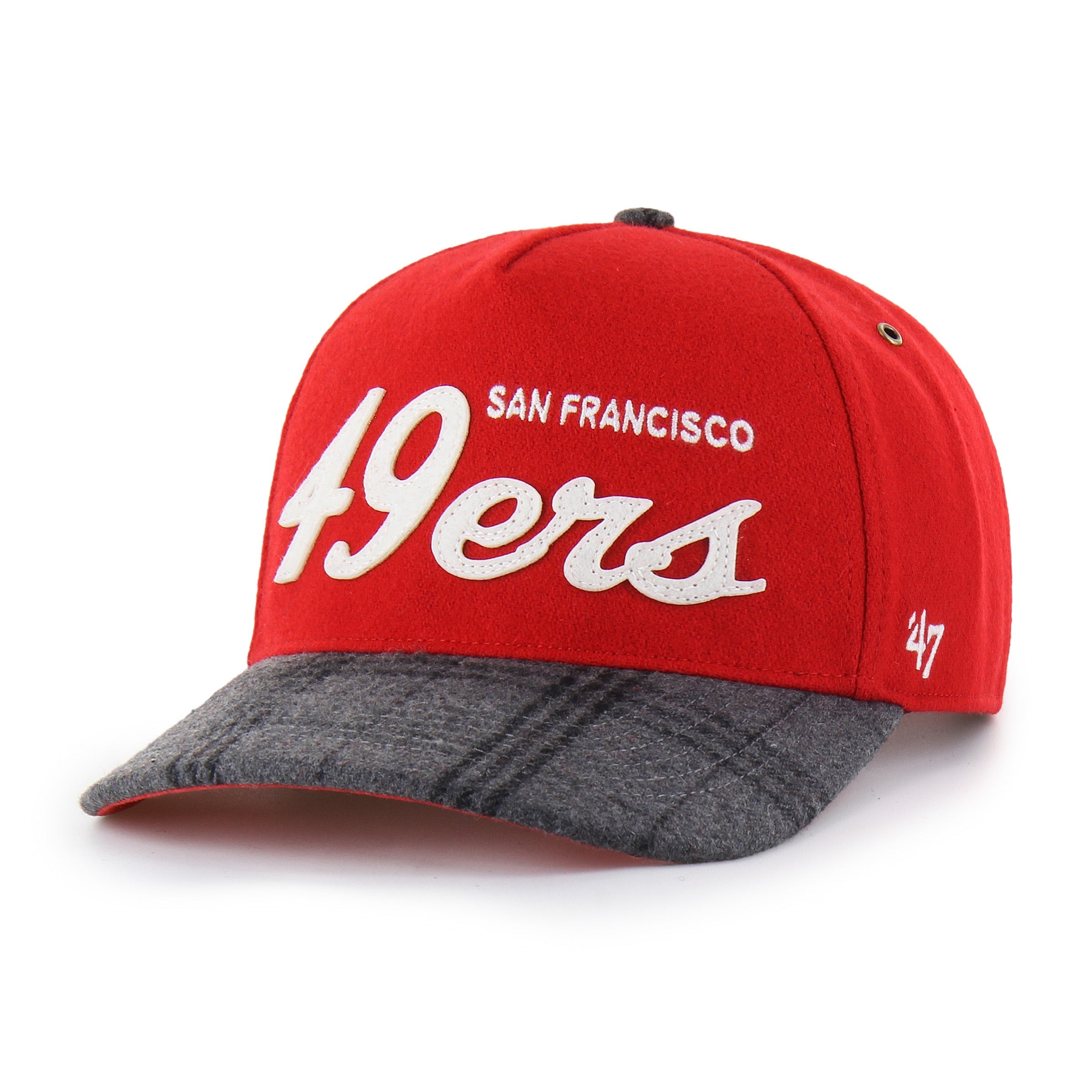 SAN FRANCISCO 49ERS WINDOWPANE PLAID '47 HITCH RF RELAXED FIT RED