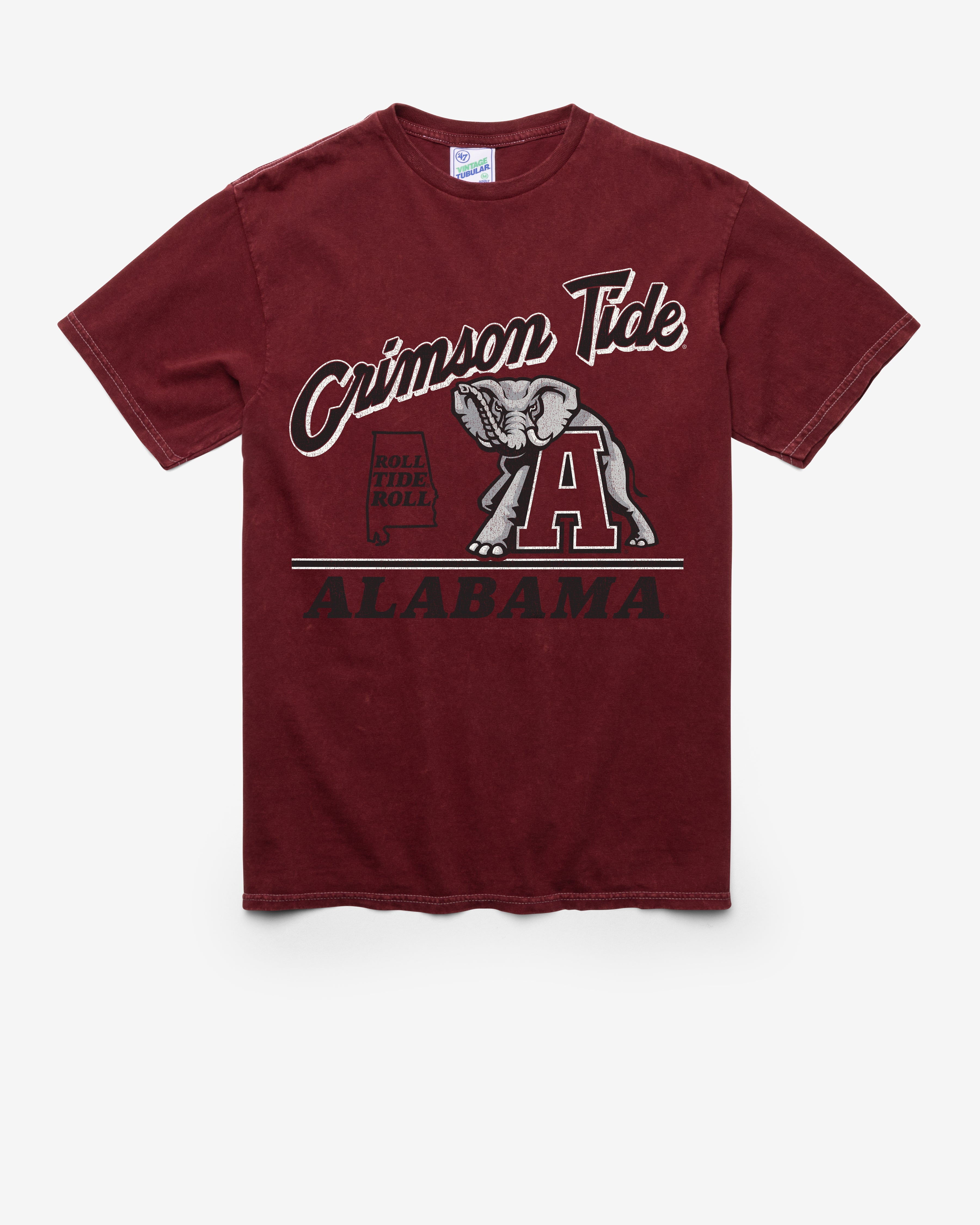 ALABAMA CRIMSON TIDE FLY BY VINTAGE '47 TUBULAR TEE DT GARNET