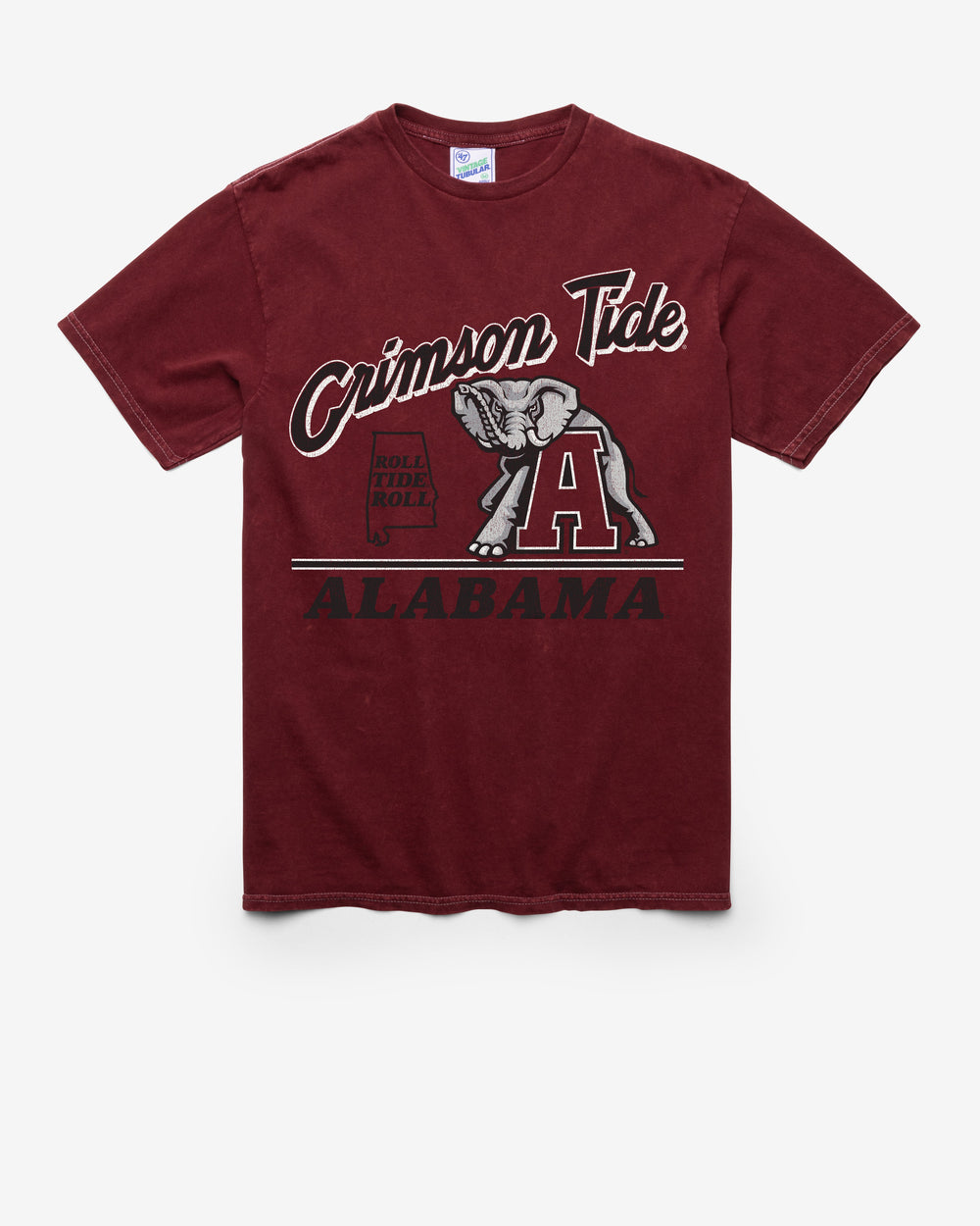 ALABAMA CRIMSON TIDE FLY BY VINTAGE '47 TUBULAR TEE DT GARNET