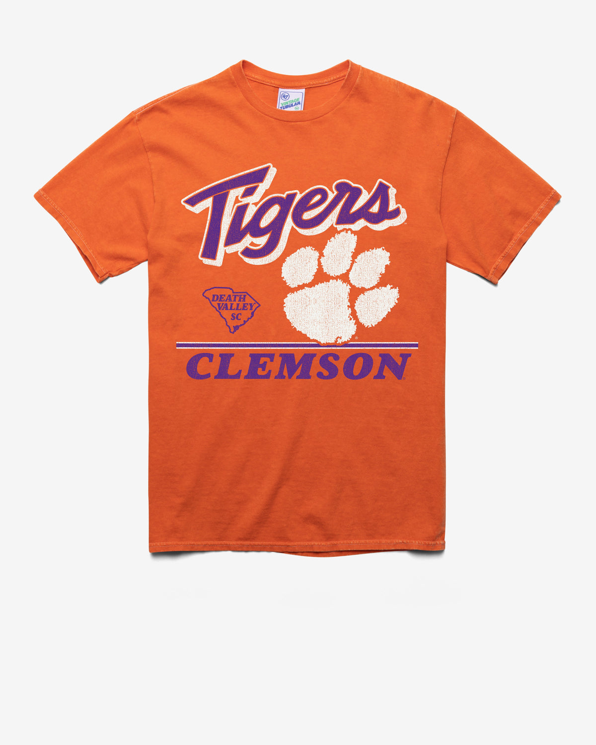 CLEMSON TIGERS FLY BY VINTAGE '47 TUBULAR TEE DT ORANGE