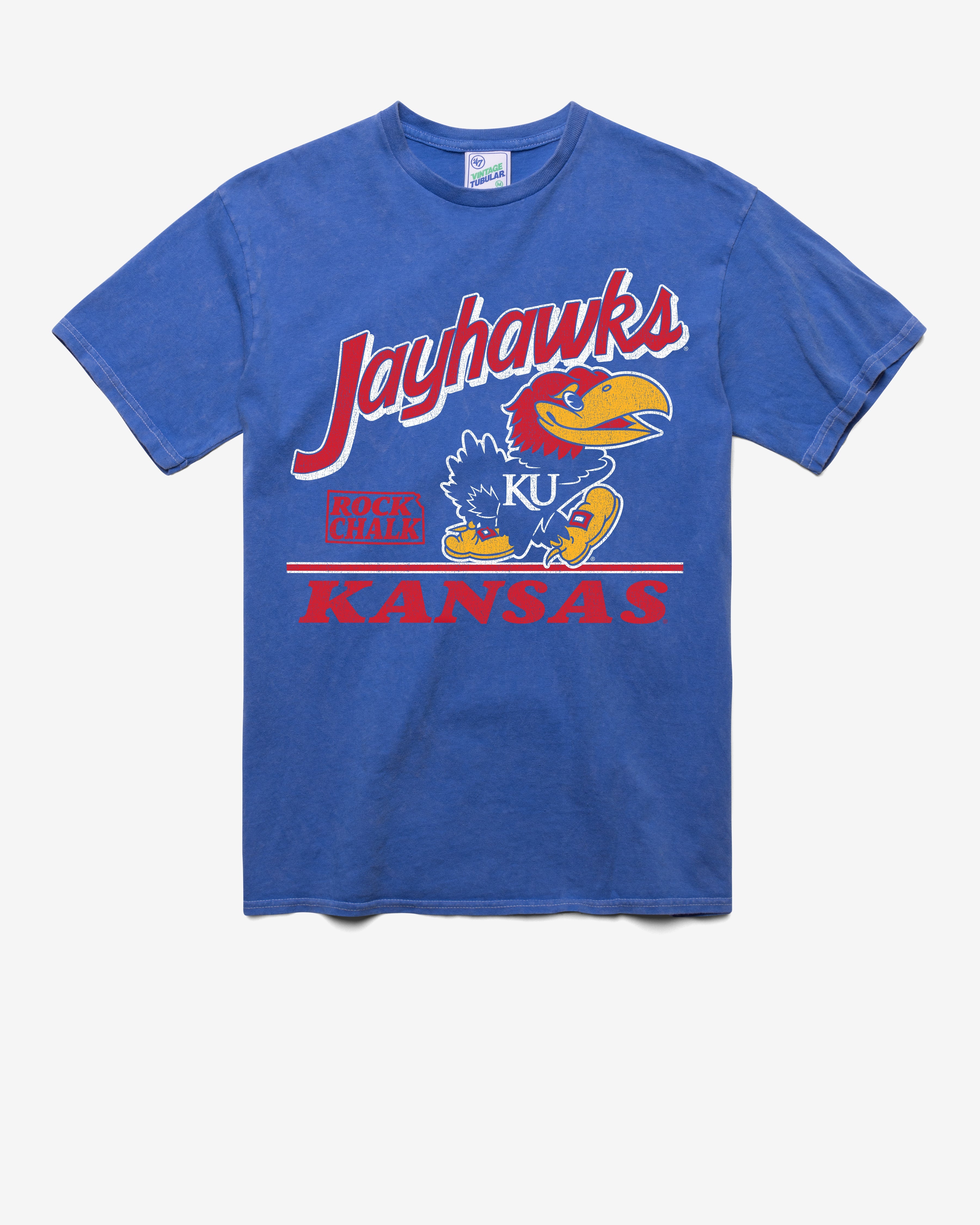 KANSAS JAYHAWKS FLY BY VINTAGE '47 TUBULAR TEE DT CALI BLUE