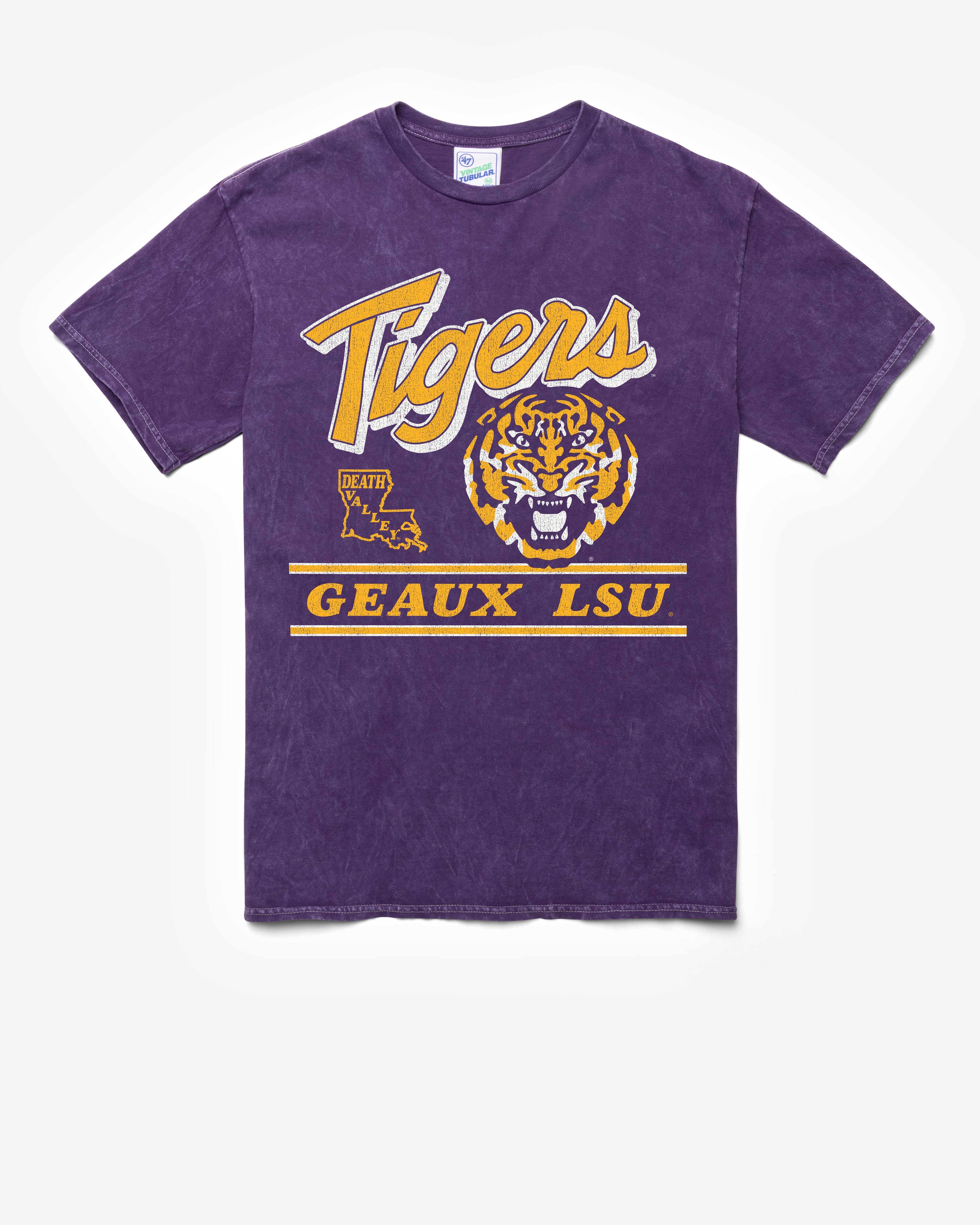 LOUISIANA STATE TIGERS LSU FLY BY VINTAGE '47 TUBULAR TEE DT PURPLE