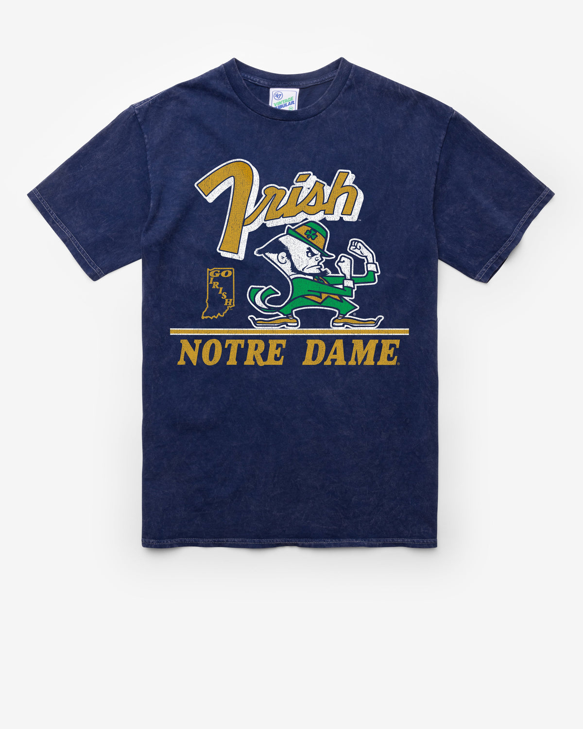 NOTRE DAME FIGHTING IRISH FLY BY VINTAGE '47 TUBULAR TEE DT NAVY