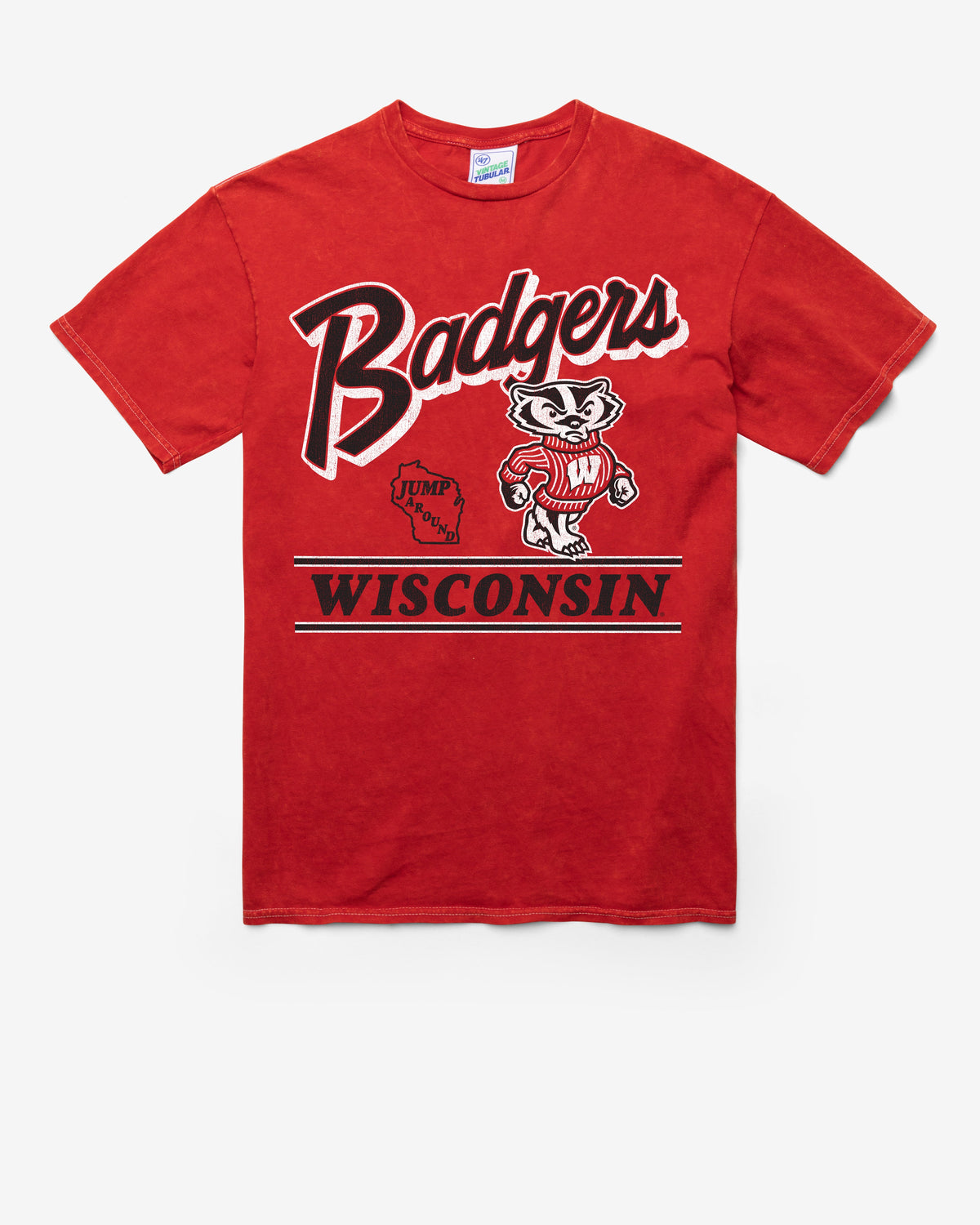 WISCONSIN BADGERS FLY BY VINTAGE '47 TUBULAR TEE DT RED