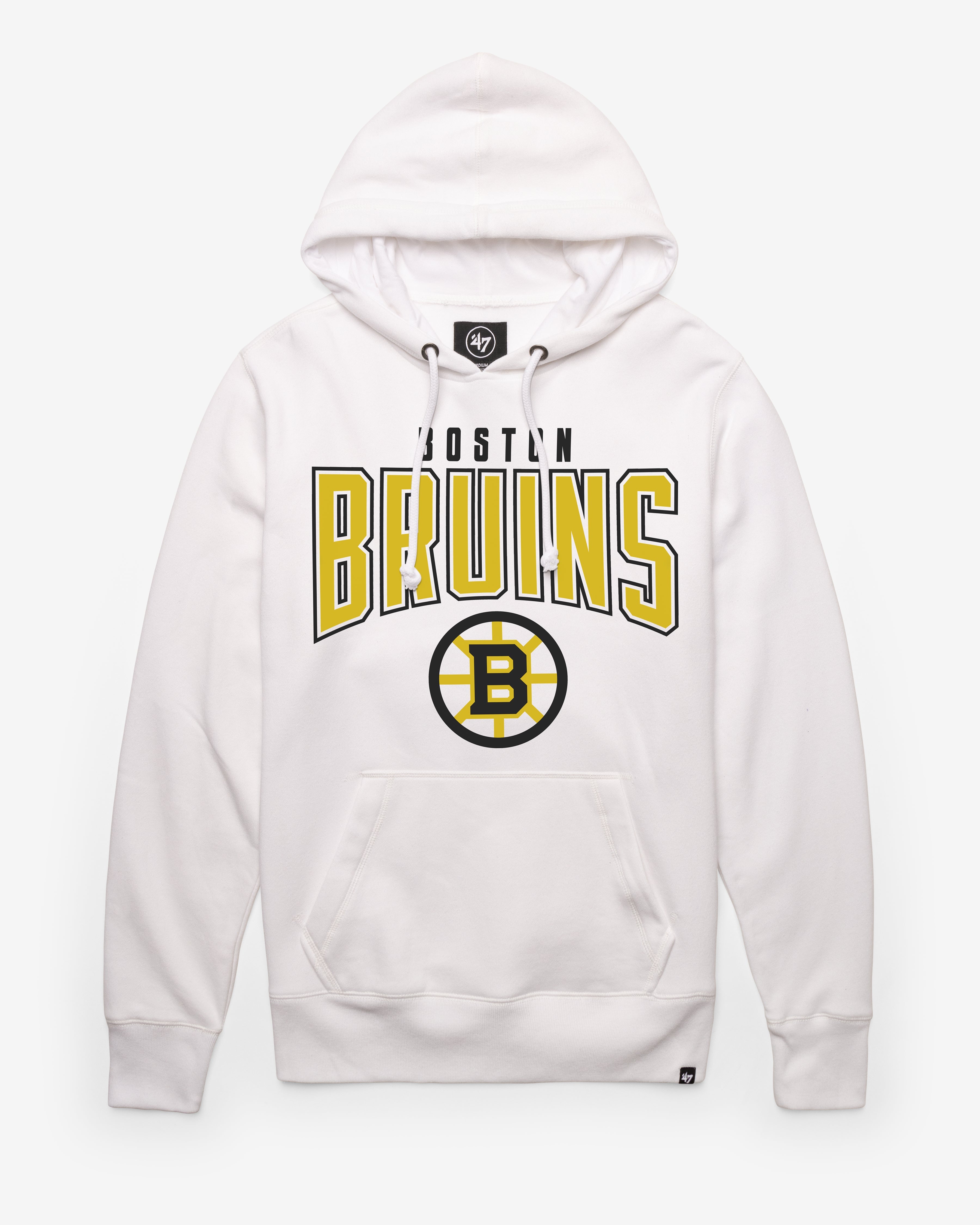 BOSTON BRUINS TEAM ELEMENTS ARCH '47 HEADLINE HOOD WHITE WASH