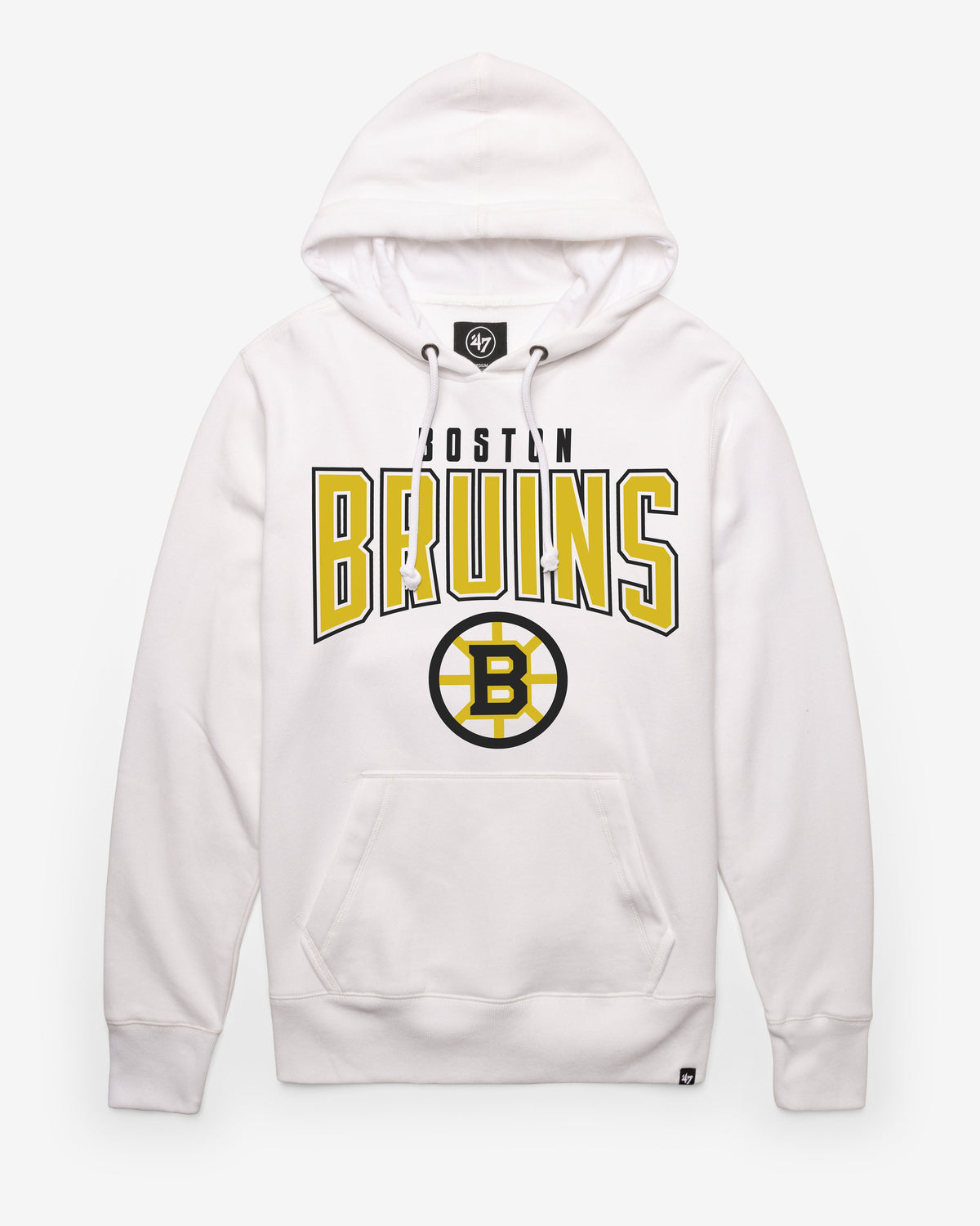 BOSTON BRUINS TEAM ELEMENTS ARCH '47 HEADLINE HOOD WHITE WASH