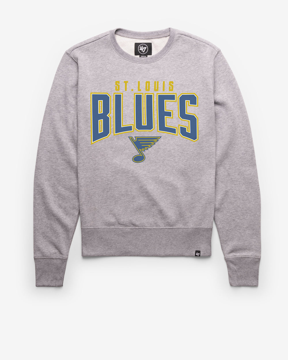 ST. LOUIS BLUES TEAM ELEMENTS ARCH '47 HEADLINE CREW SLATE GREY