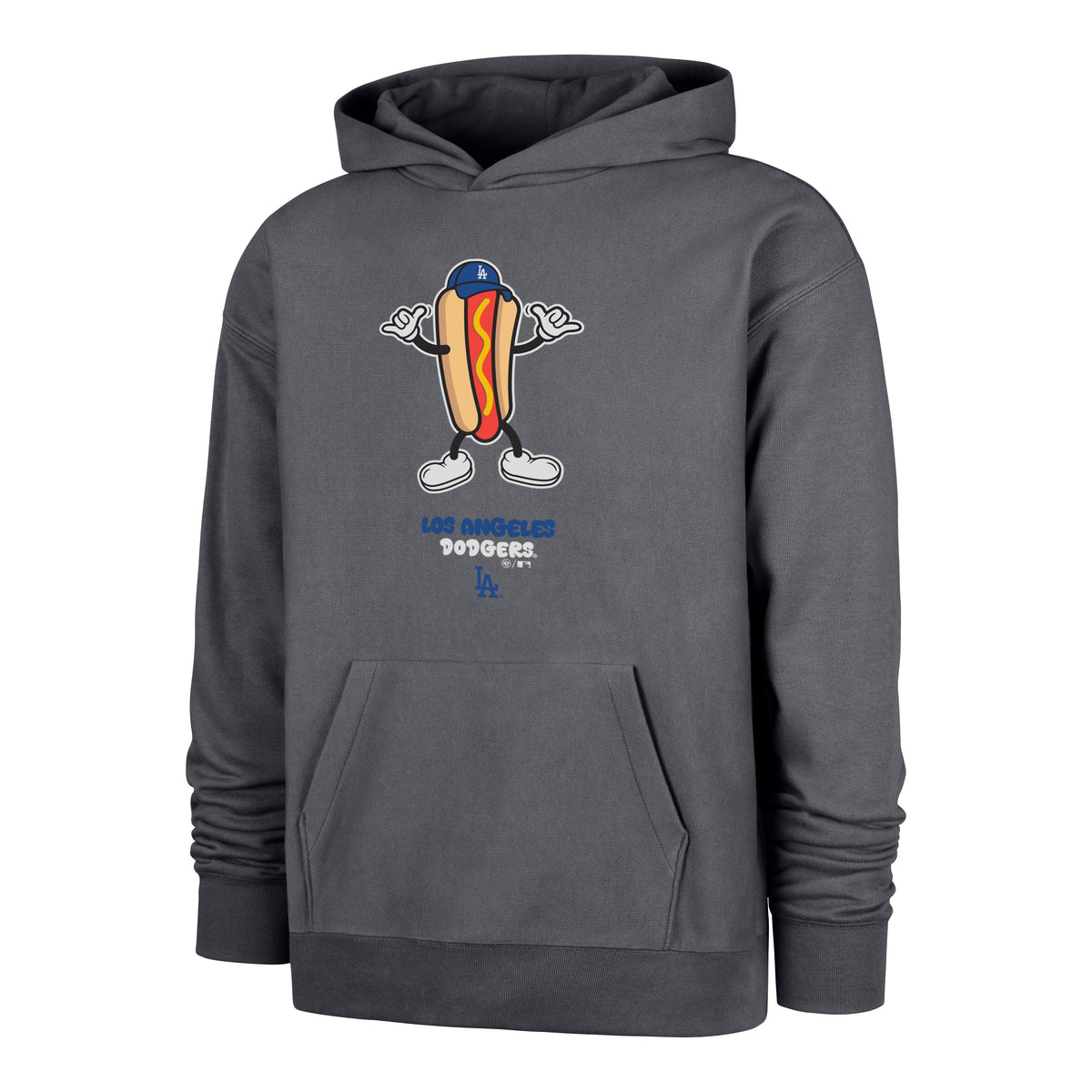 LOS ANGELES DODGERS CARTOON '47 FOUNDATION HOOD VINTAGE NAVY