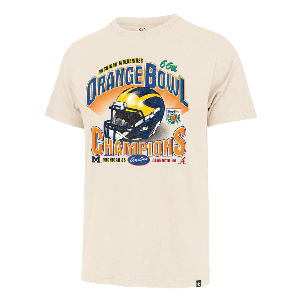 MICHIGAN WOLVERINES ORANGE BOWL HISTORY '47 FRANKLIN TEE CREAM