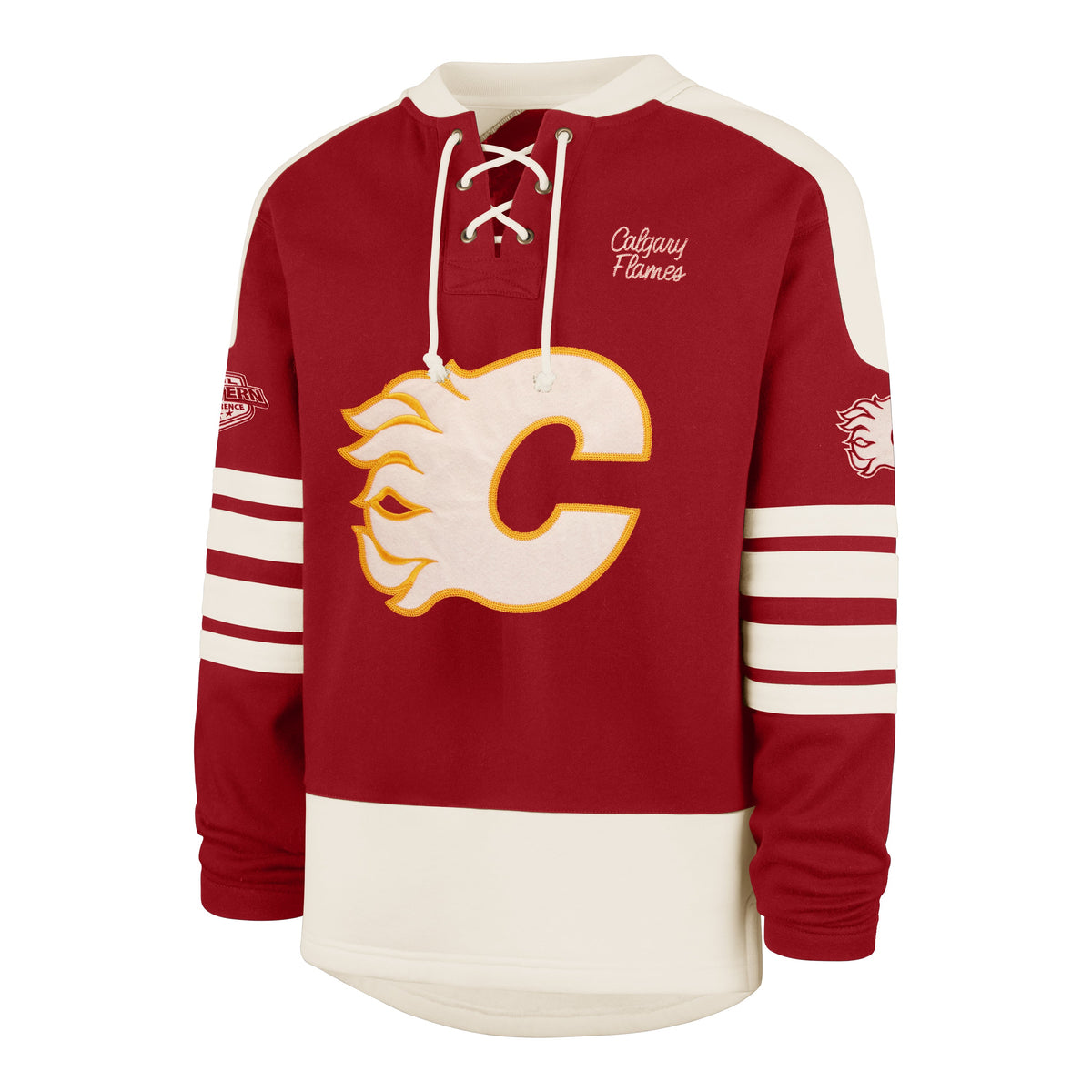 CALGARY FLAMES SWEEP CHECK '47 ETERNAL LACER RED