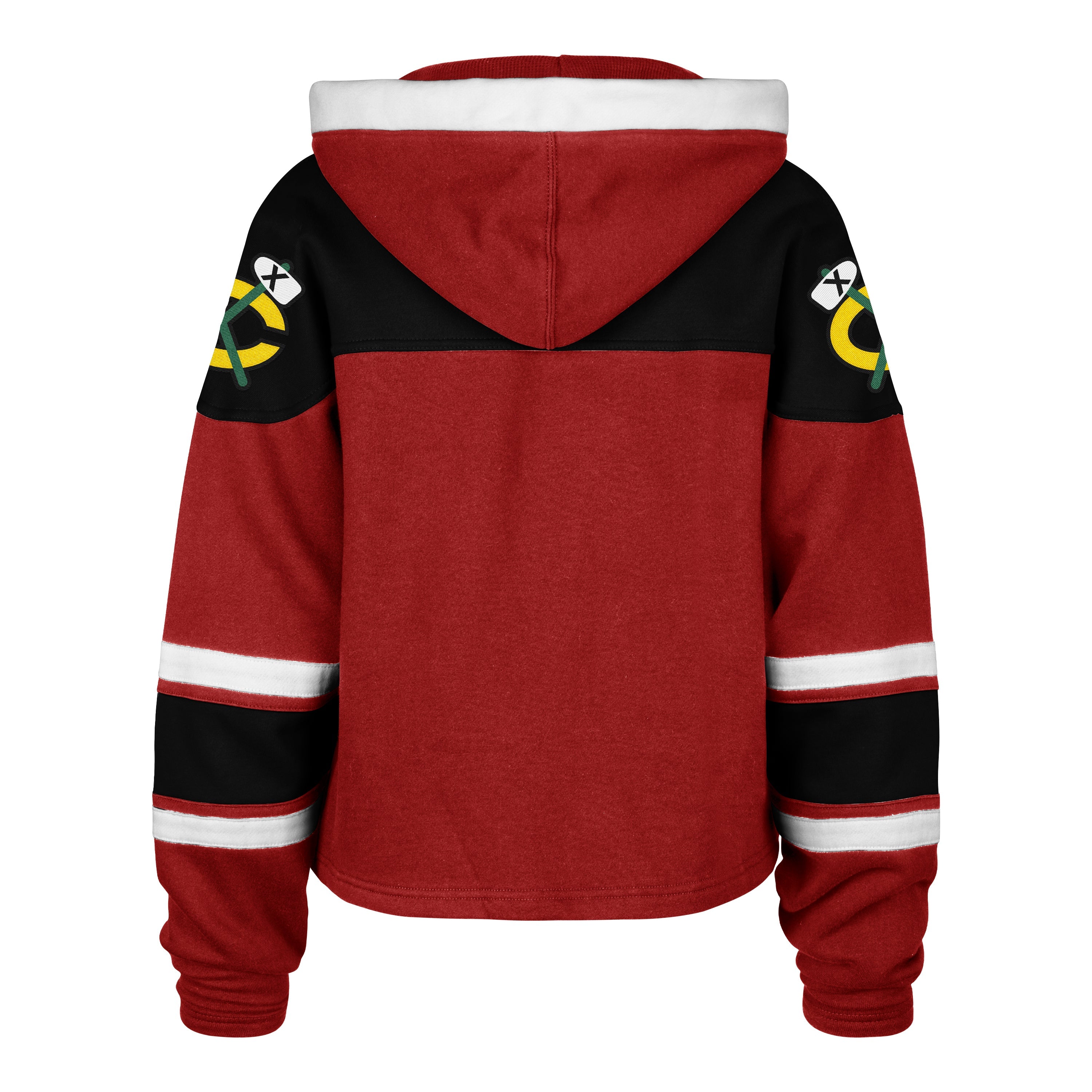CHICAGO BLACKHAWKS CROPPED SUPERIOR '47 LACER HOOD WOMENS RED