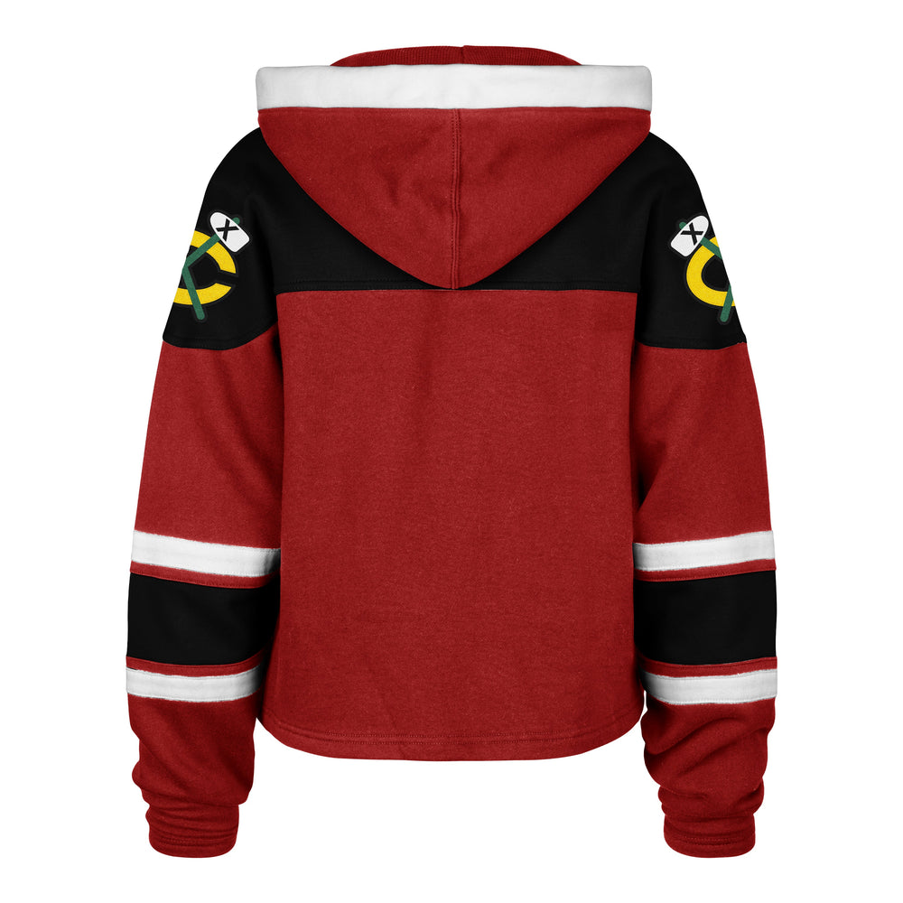 CHICAGO BLACKHAWKS CROPPED SUPERIOR '47 LACER HOOD WOMENS RED