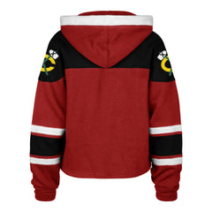 CHICAGO BLACKHAWKS CROPPED SUPERIOR '47 LACER HOOD WOMENS RED