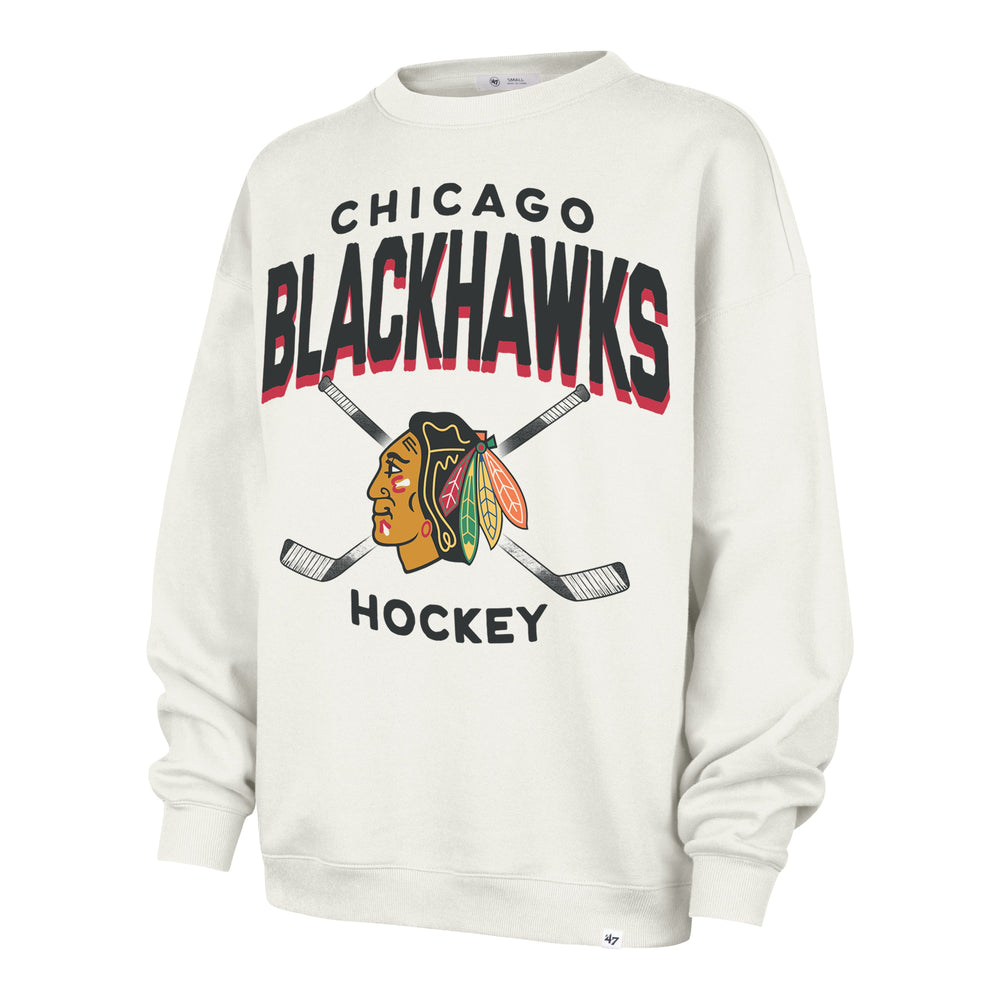 CHICAGO BLACKHAWKS ARCH CLOUD '47 OVERSIZED CREW WOMENS SANDSTONE