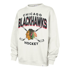CHICAGO BLACKHAWKS ARCH CLOUD '47 OVERSIZED CREW WOMENS SANDSTONE