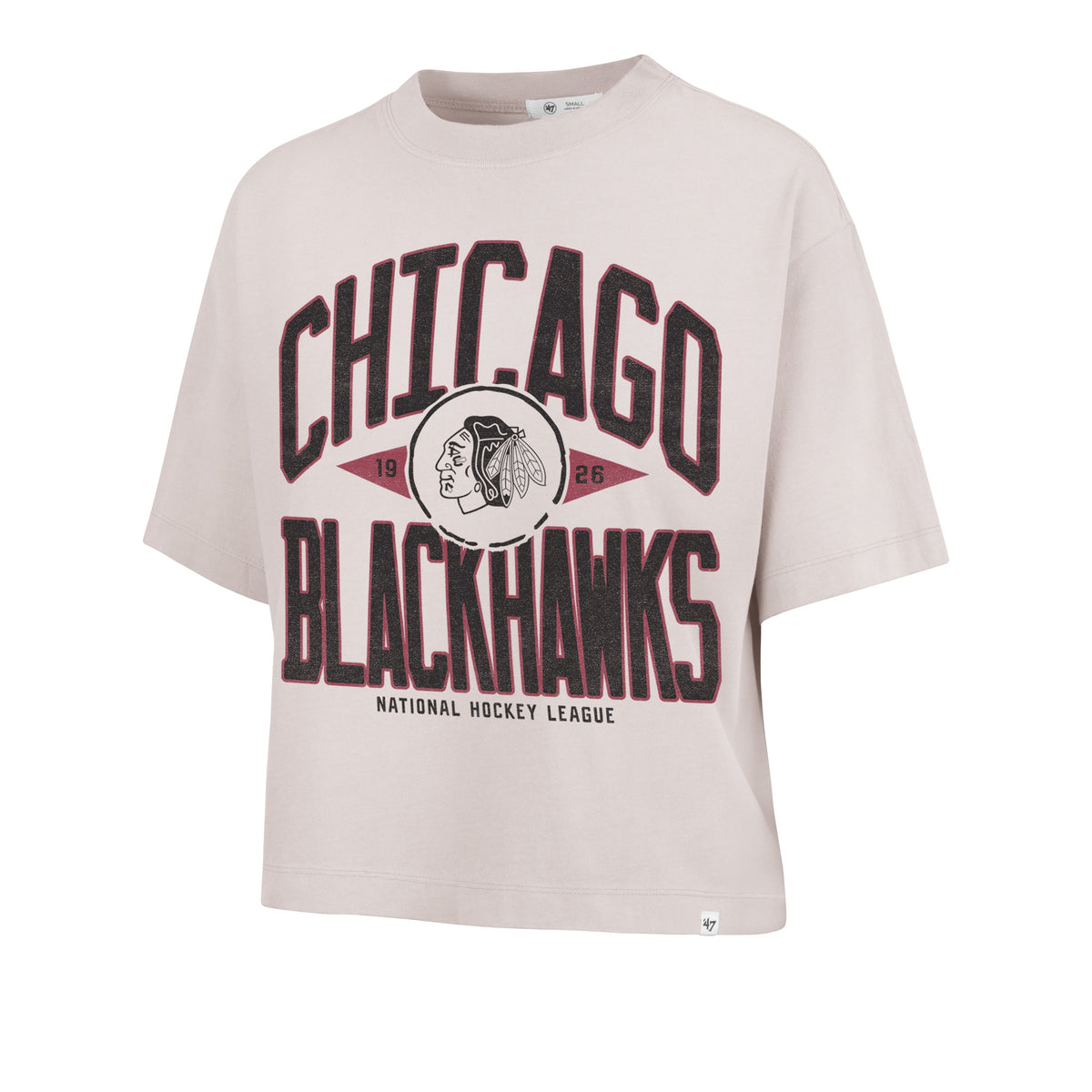 CHICAGO BLACKHAWKS WINDTHROW '47 RAVINE CROP TEE WOMENS MOJAVE