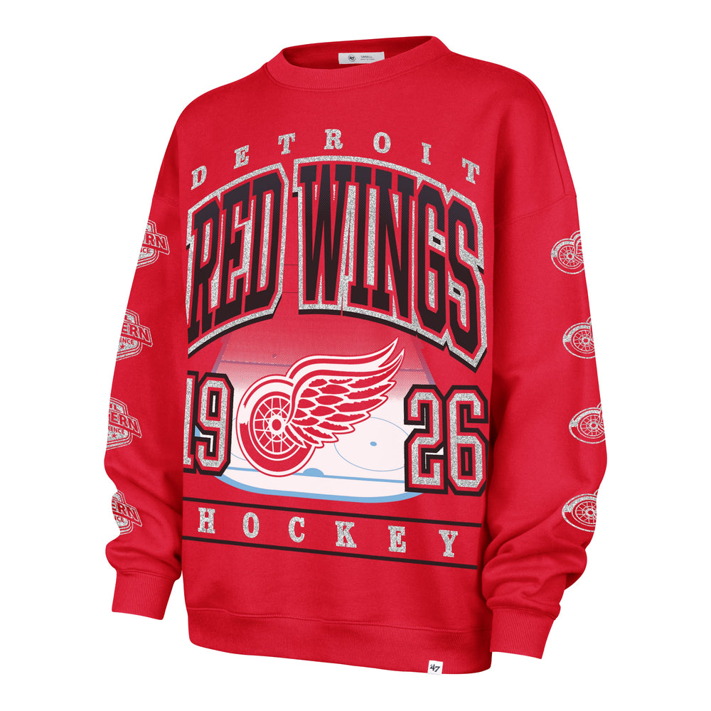 DETROIT RED WINGS GO BIG '47 OVERSIZED CREW WOMENS RED