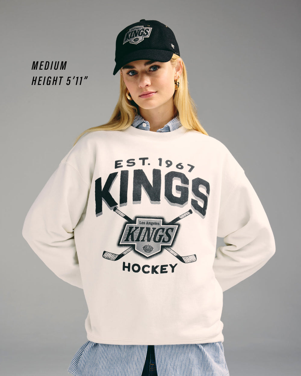 EDMONTON OILERS ARCH CLOUD '47 OVERSIZED CREW WOMENS SANDSTONE